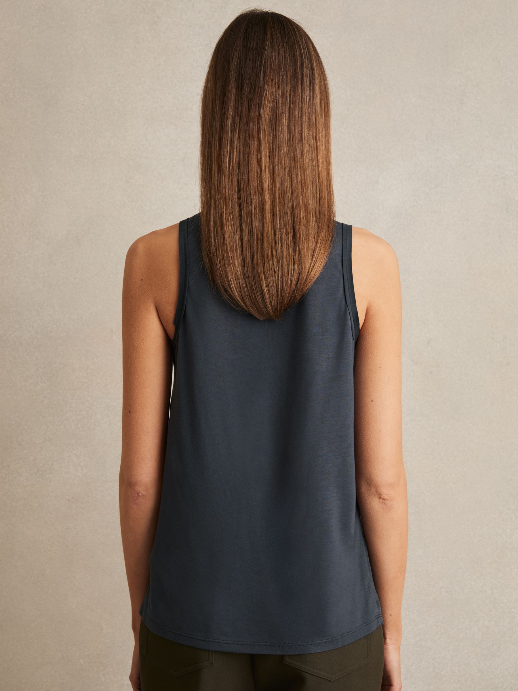 Silk Front Vest in Navy - Image 5 of 6
