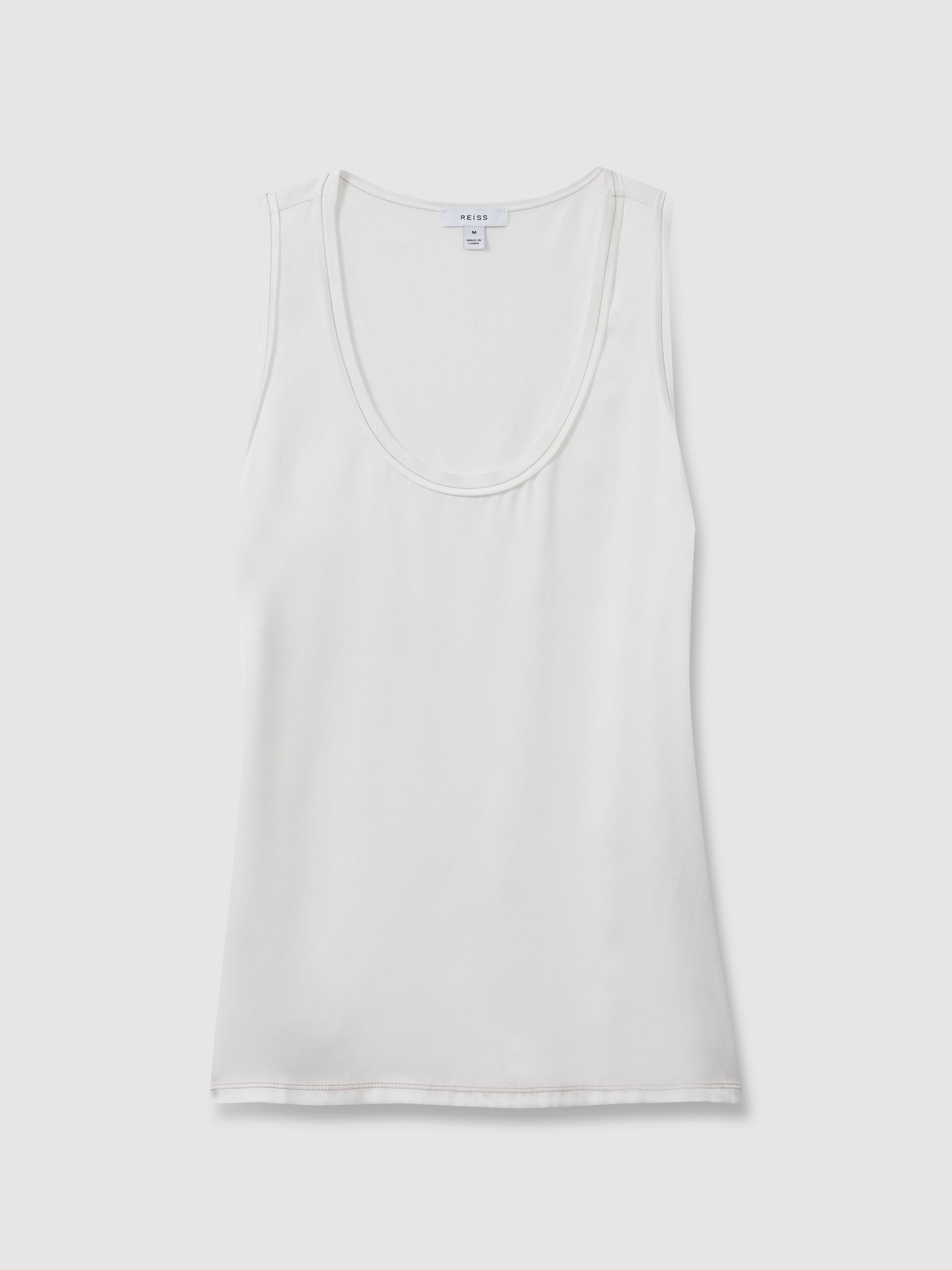 Silk Front Vest in White - Image 2 of 5