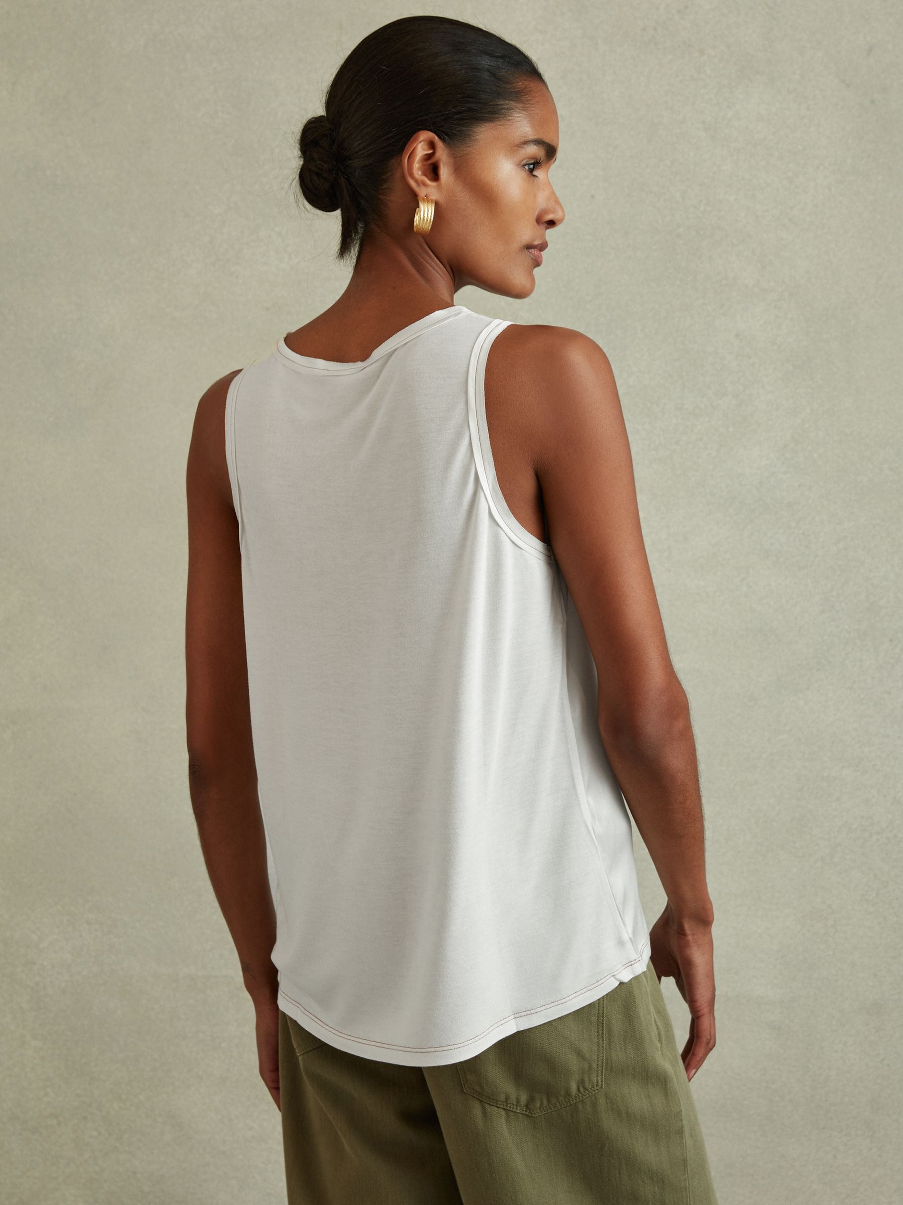Silk Front Vest in White - Image 4 of 5