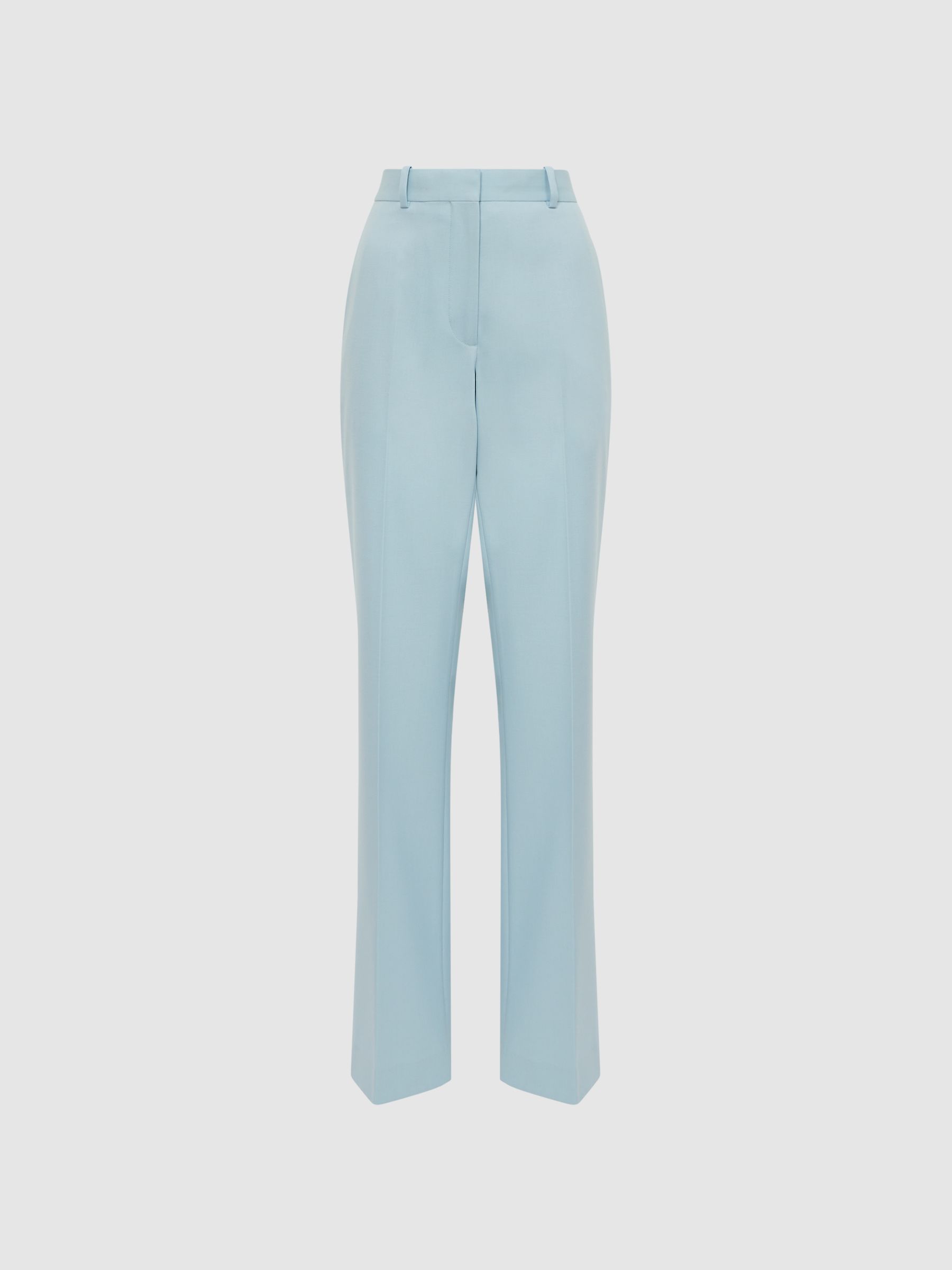 Wide Leg Wool Blend Trousers in Blue - Image 2 of 5