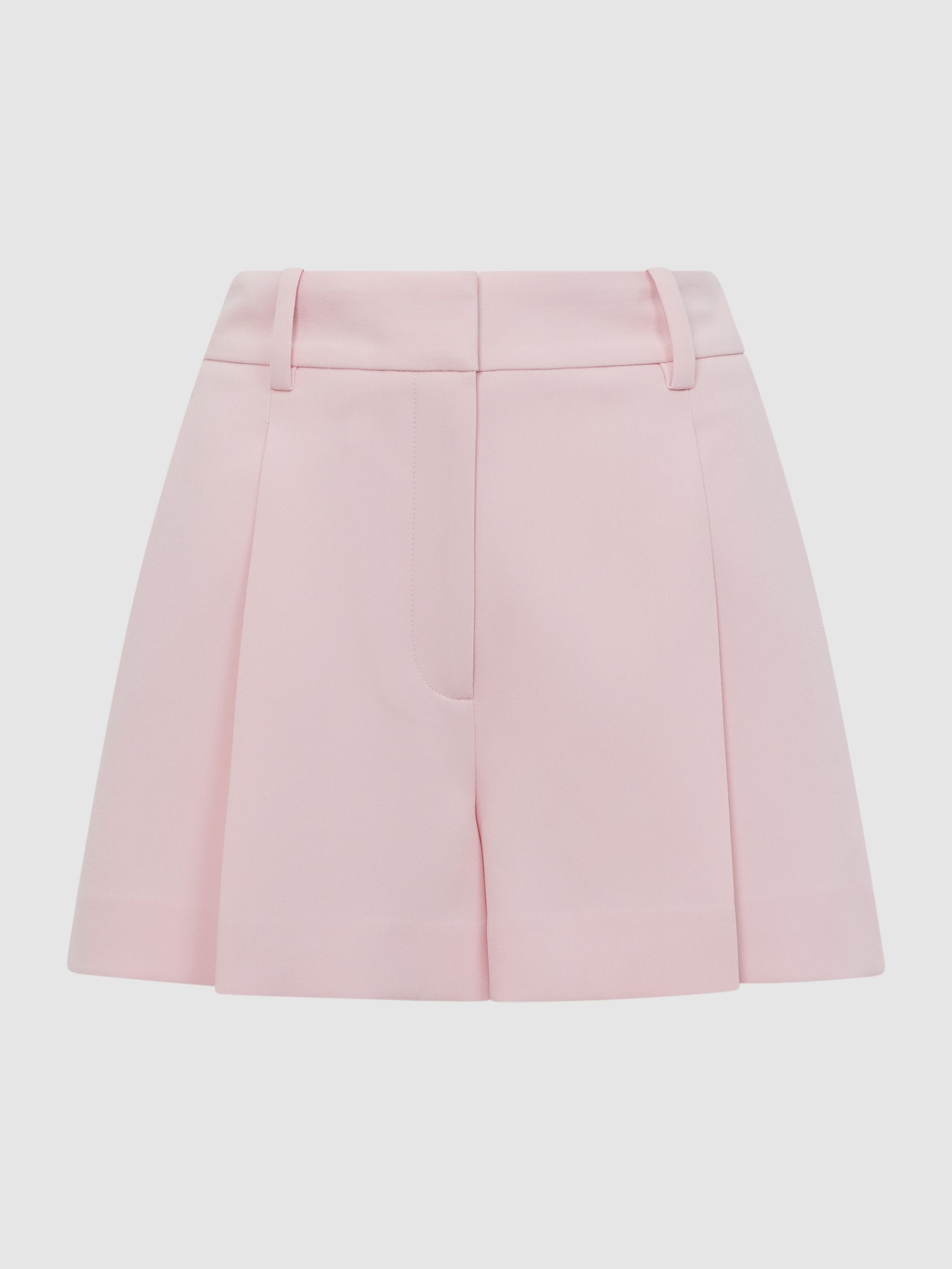 Pleated Tailored Shorts in Pink - Image 2 of 4 Pleated Tailored Shorts in Pink - Image 2 of 4