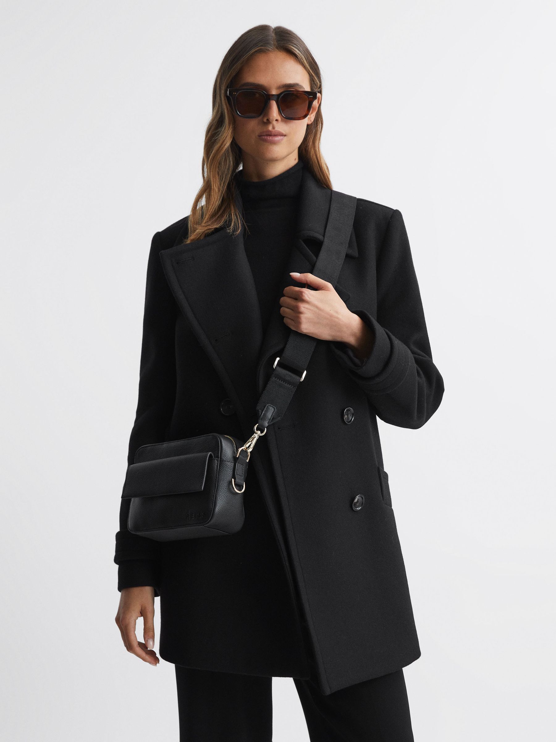 Leather Crossbody Bag in Black - Image 2 of 8