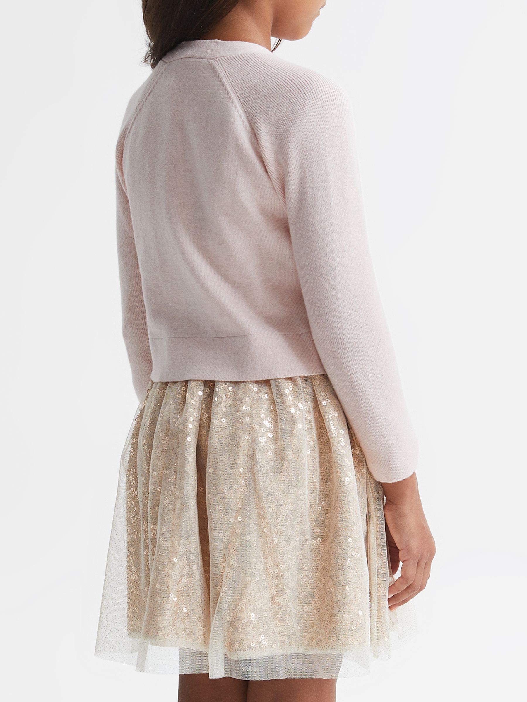 Cashmere Blend Cardigan in Pink - Image 4 of 5