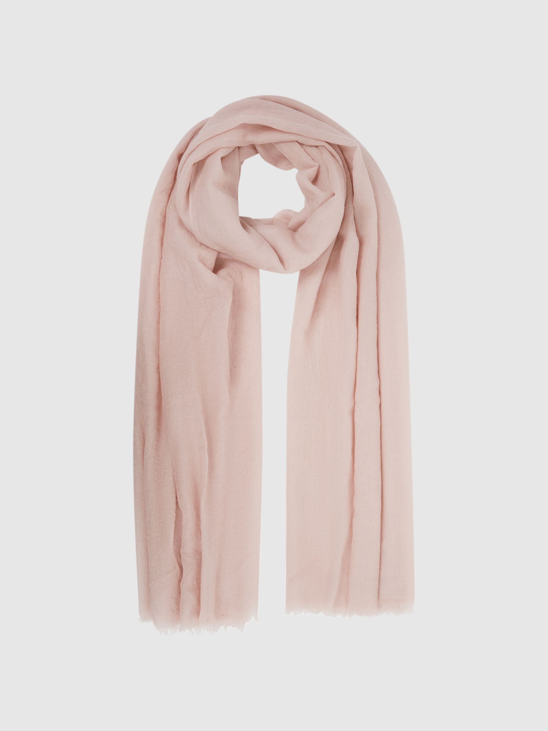 Wool-Cashmere Lightweight Scarf in Blush - Image 3 of 4