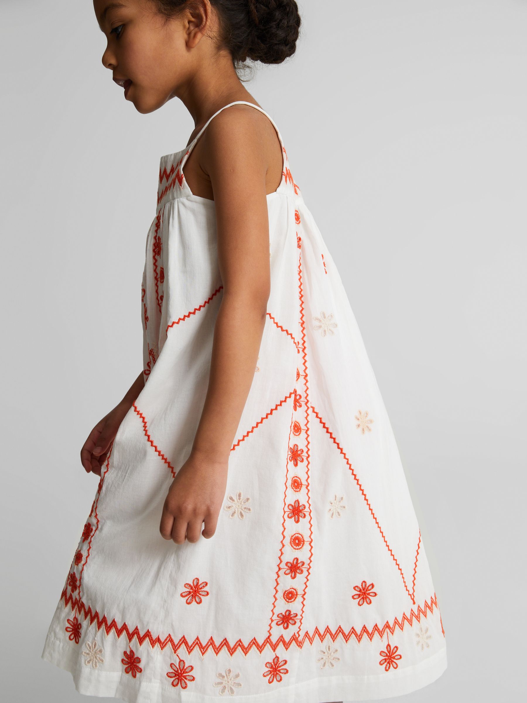 Embroidered Dress in White - Image 3 of 6