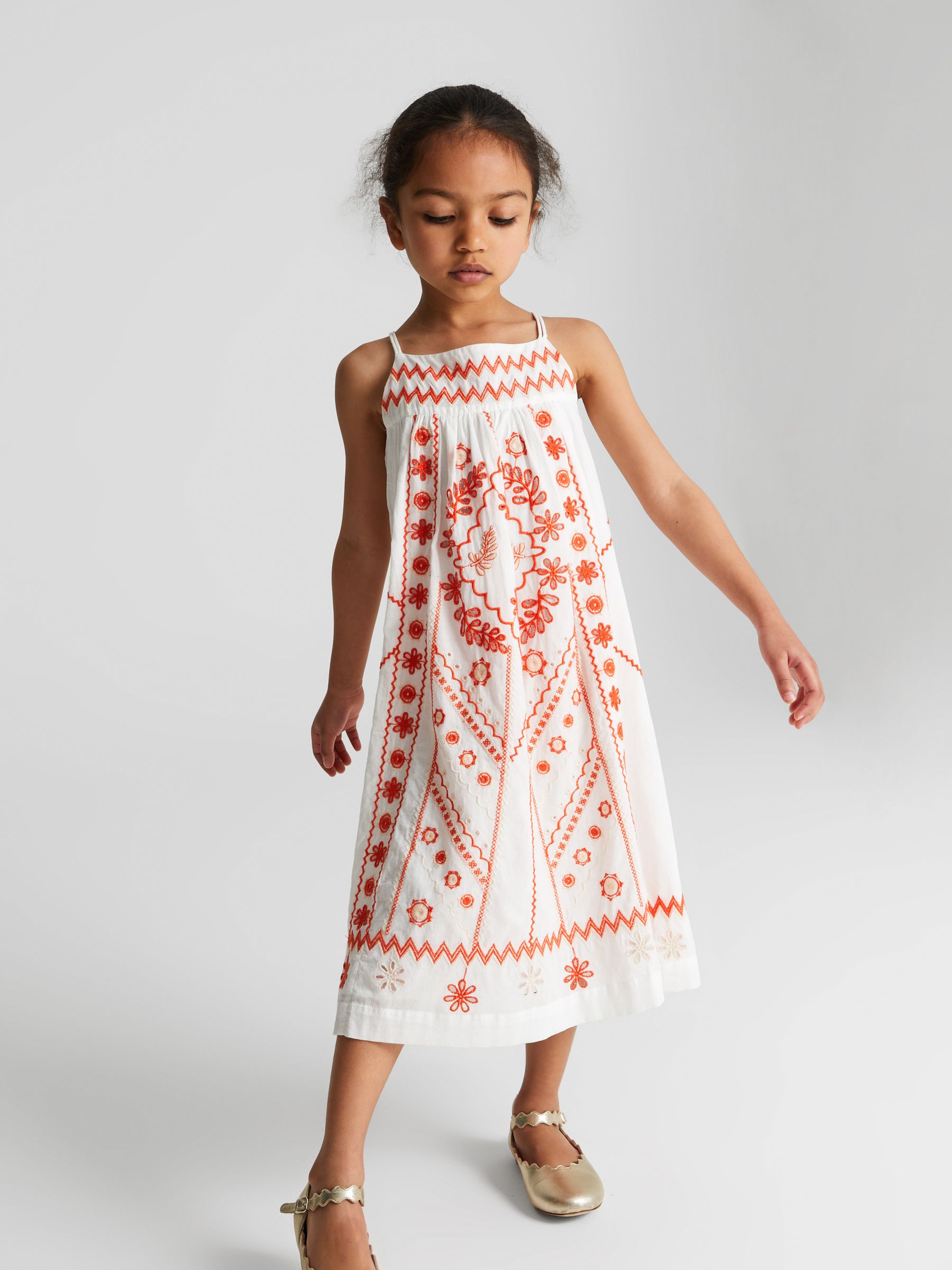 Embroidered Dress in White - Image 4 of 6