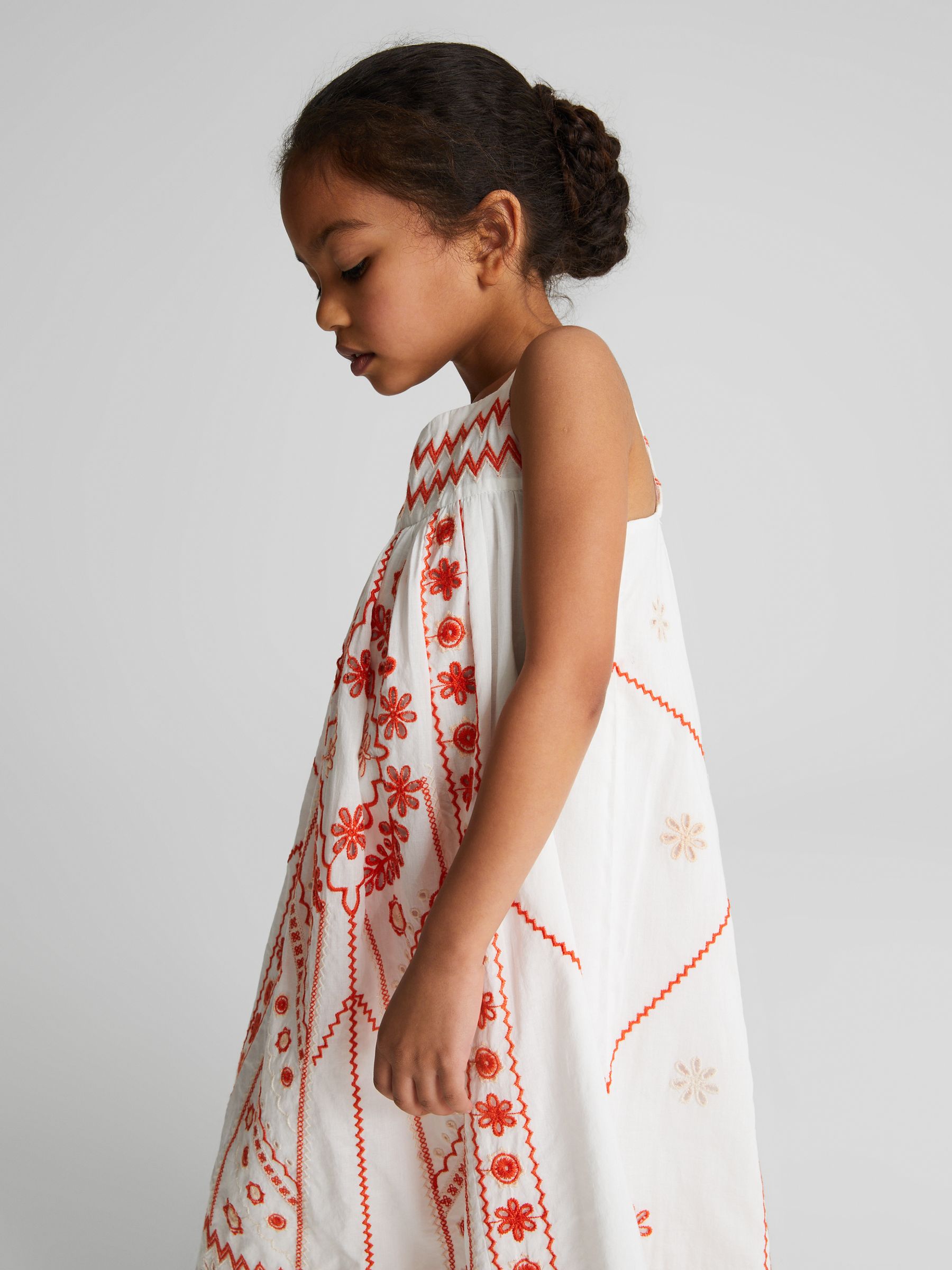 Embroidered Dress in White - Image 5 of 6