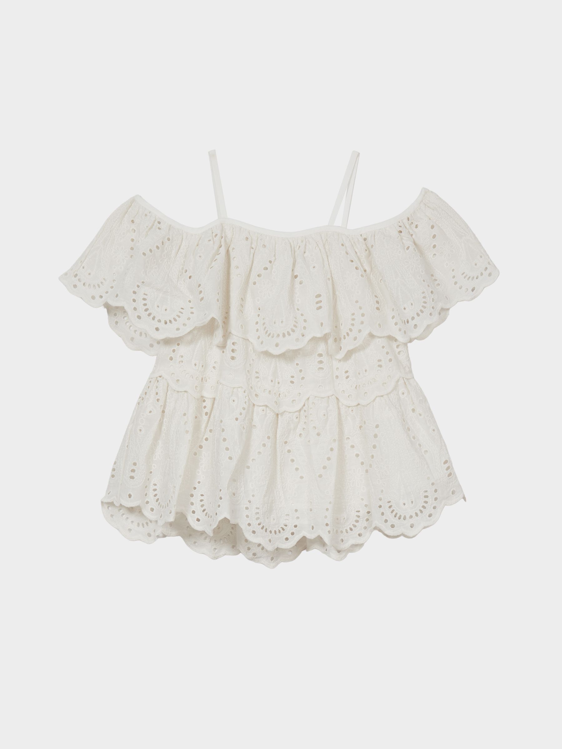 Lace Strappy Top in Ivory - Image 2 of 6