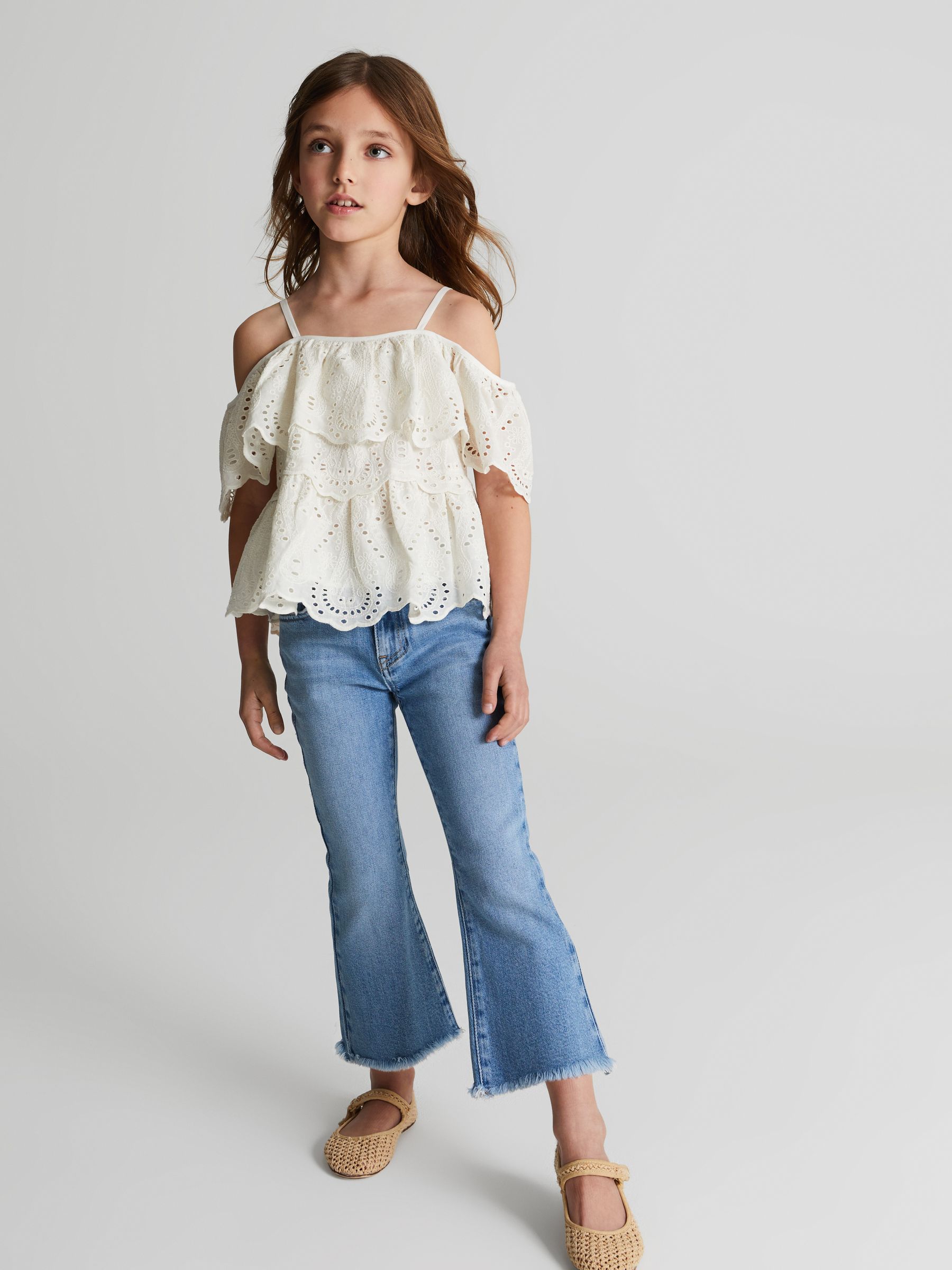 Lace Strappy Top in Ivory - Image 3 of 6