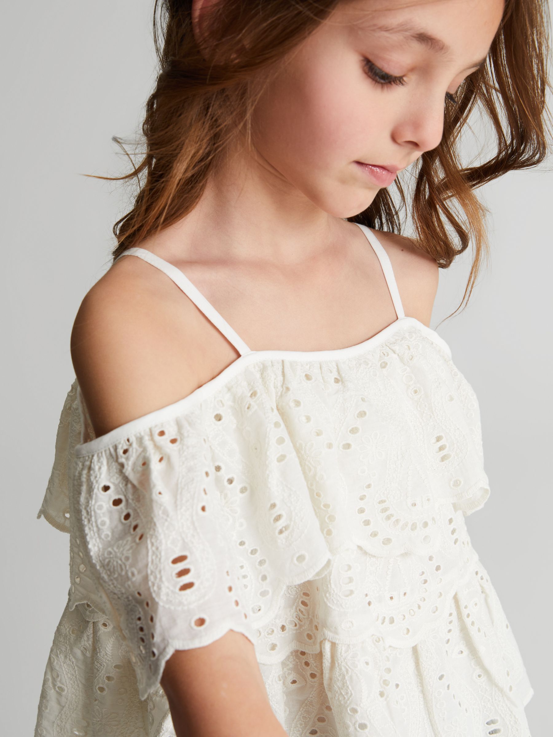 Lace Strappy Top in Ivory - Image 4 of 6