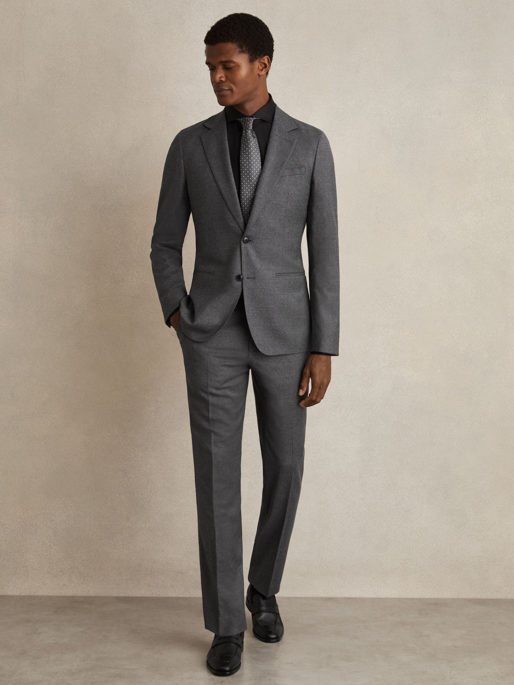 Slim Fit Two-Fold Cotton Shirt in Black - Image 6 of 9