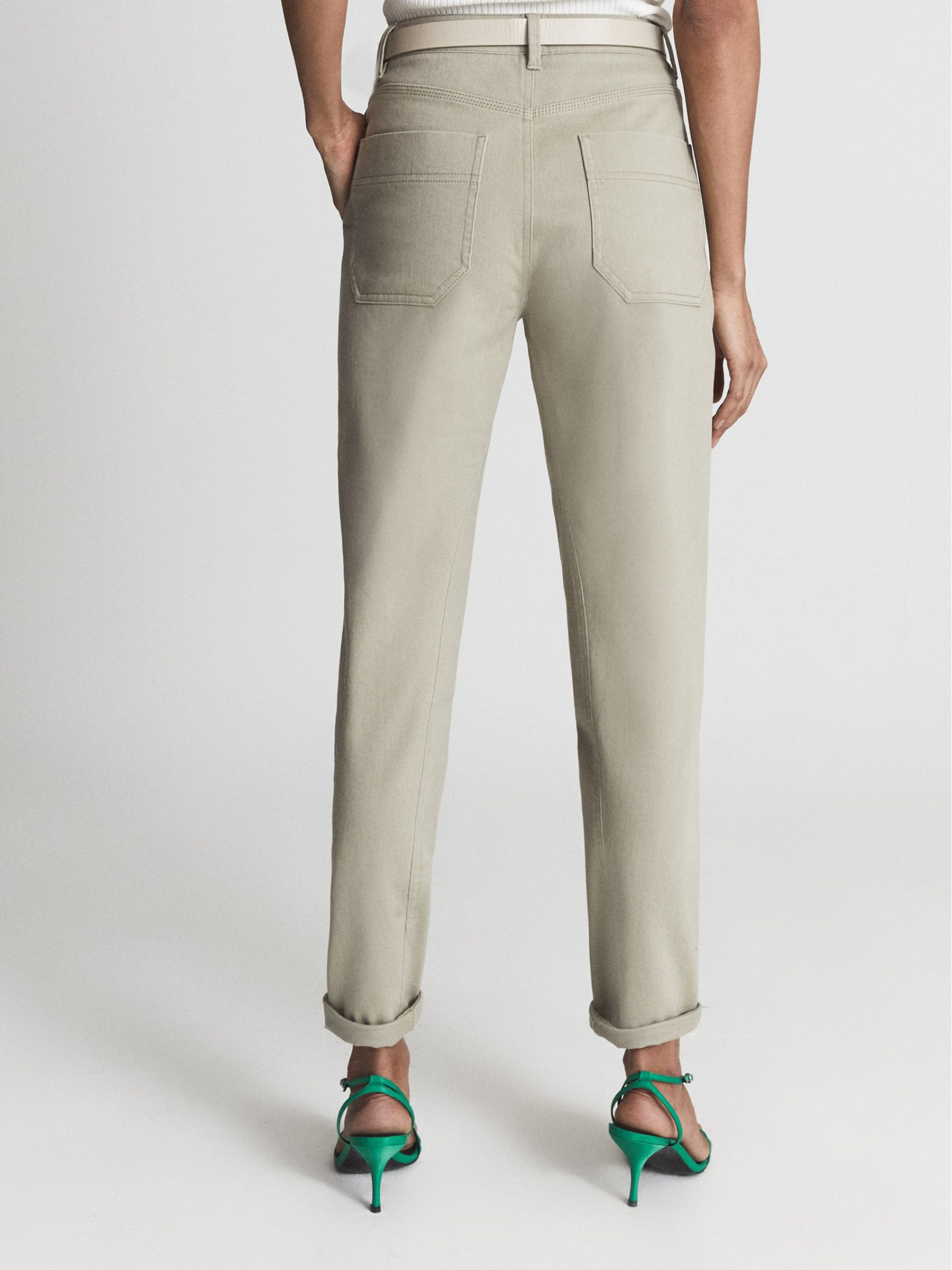 Cotton Tapered Trousers in Khaki - Image 5 of 7