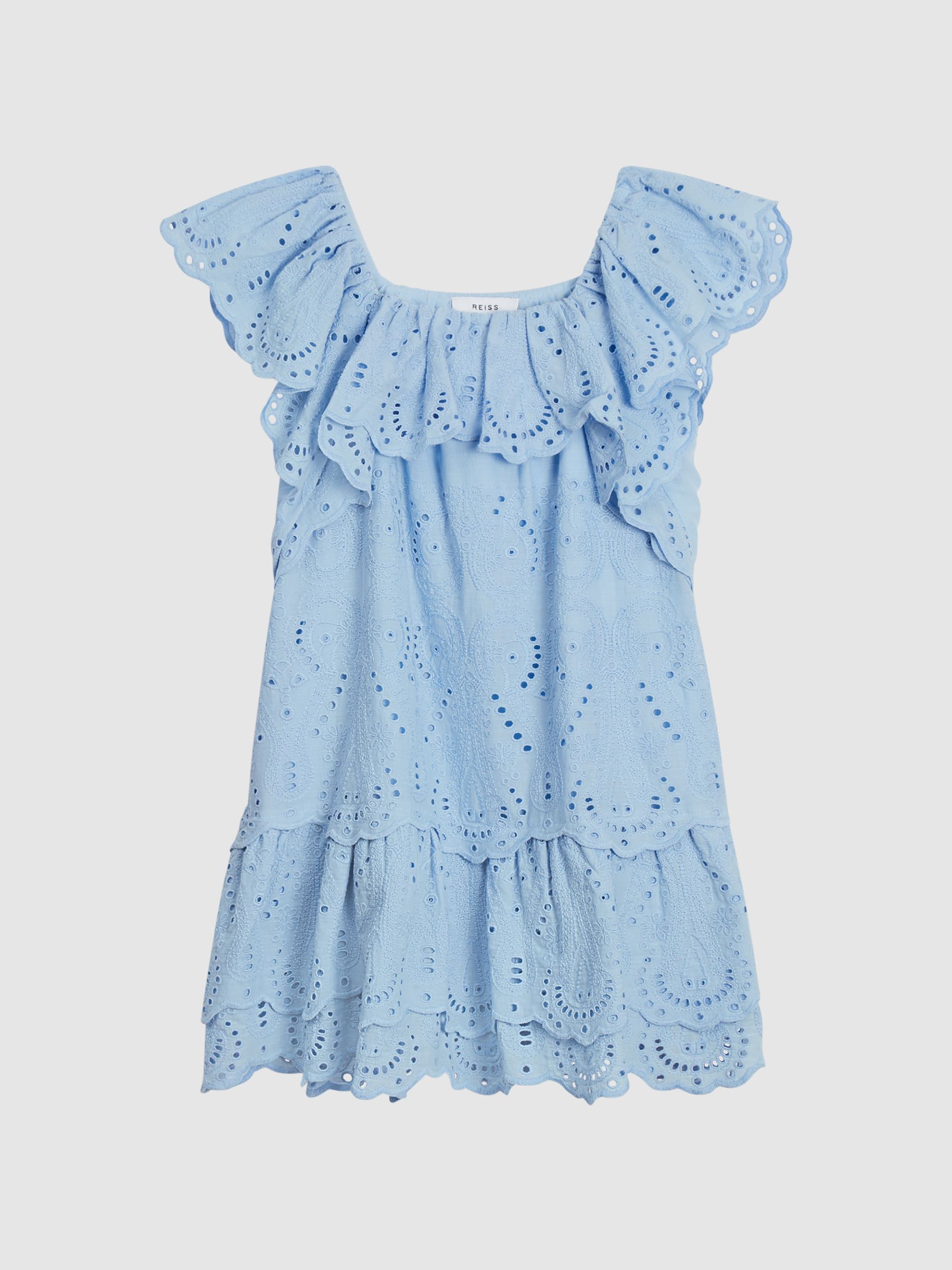 Mini Lace Dress in Blue - Image 2 of 7