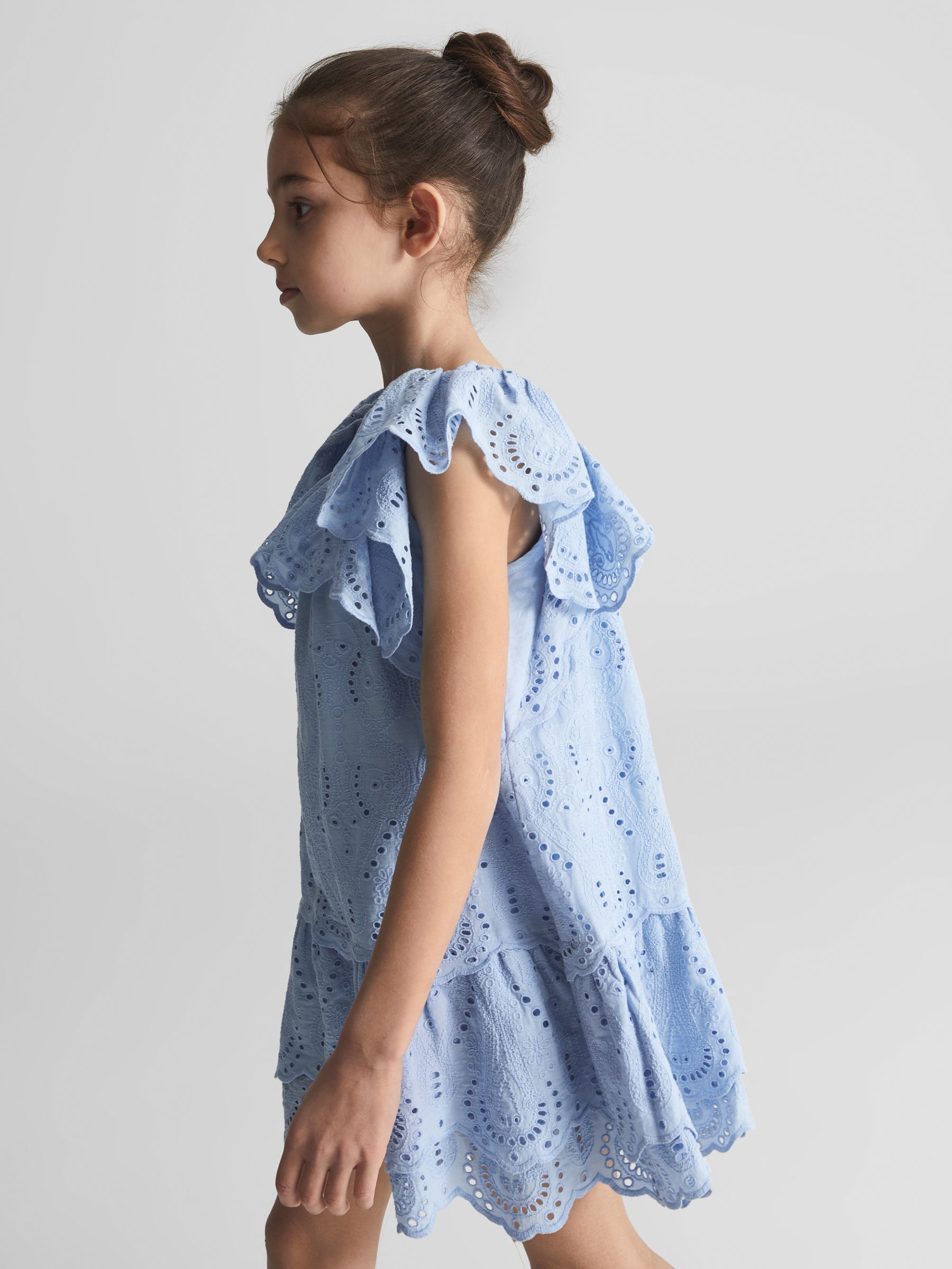 Mini Lace Dress in Blue - Image 3 of 7