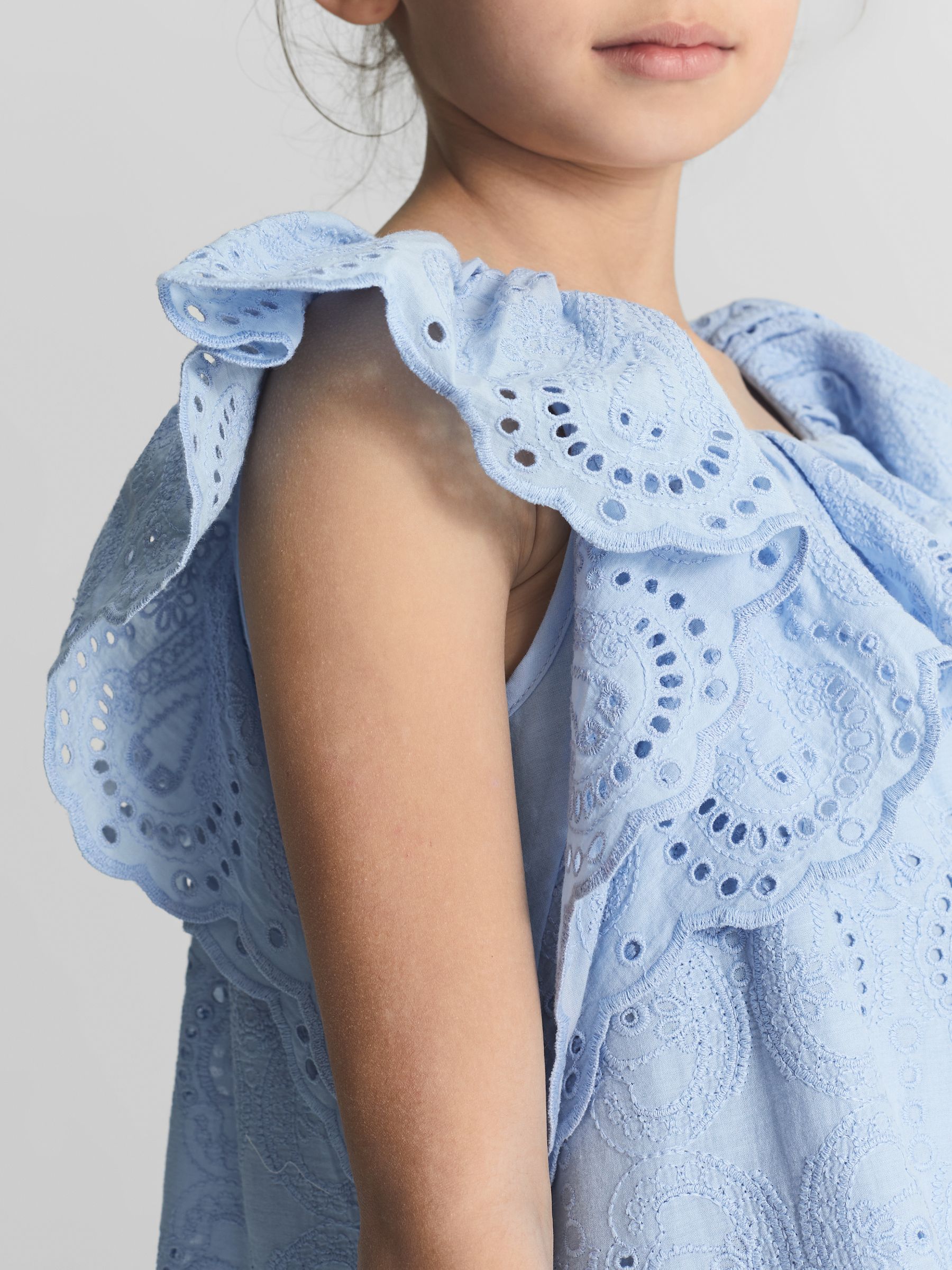 Mini Lace Dress in Blue - Image 4 of 7