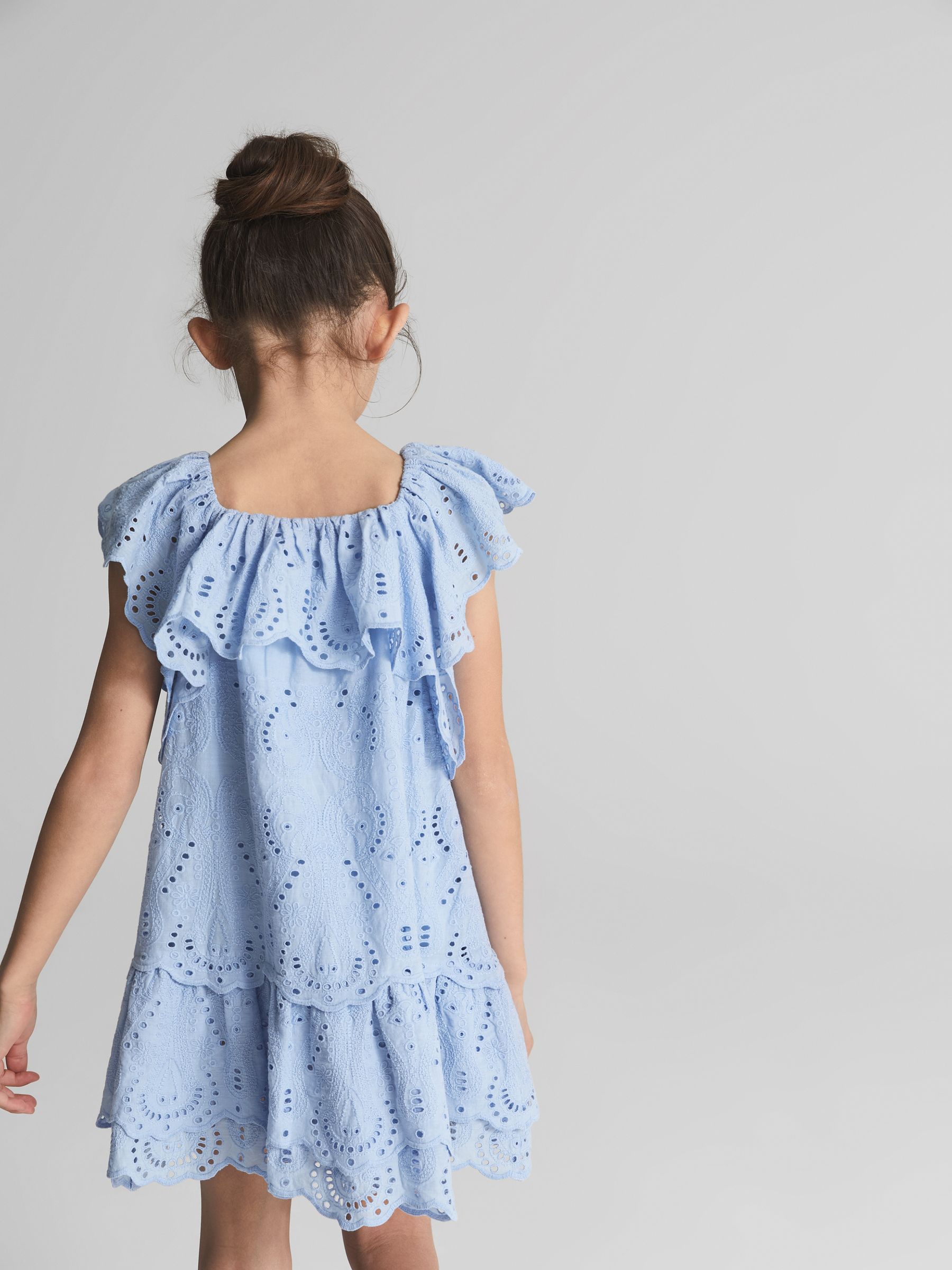 Mini Lace Dress in Blue - Image 5 of 7