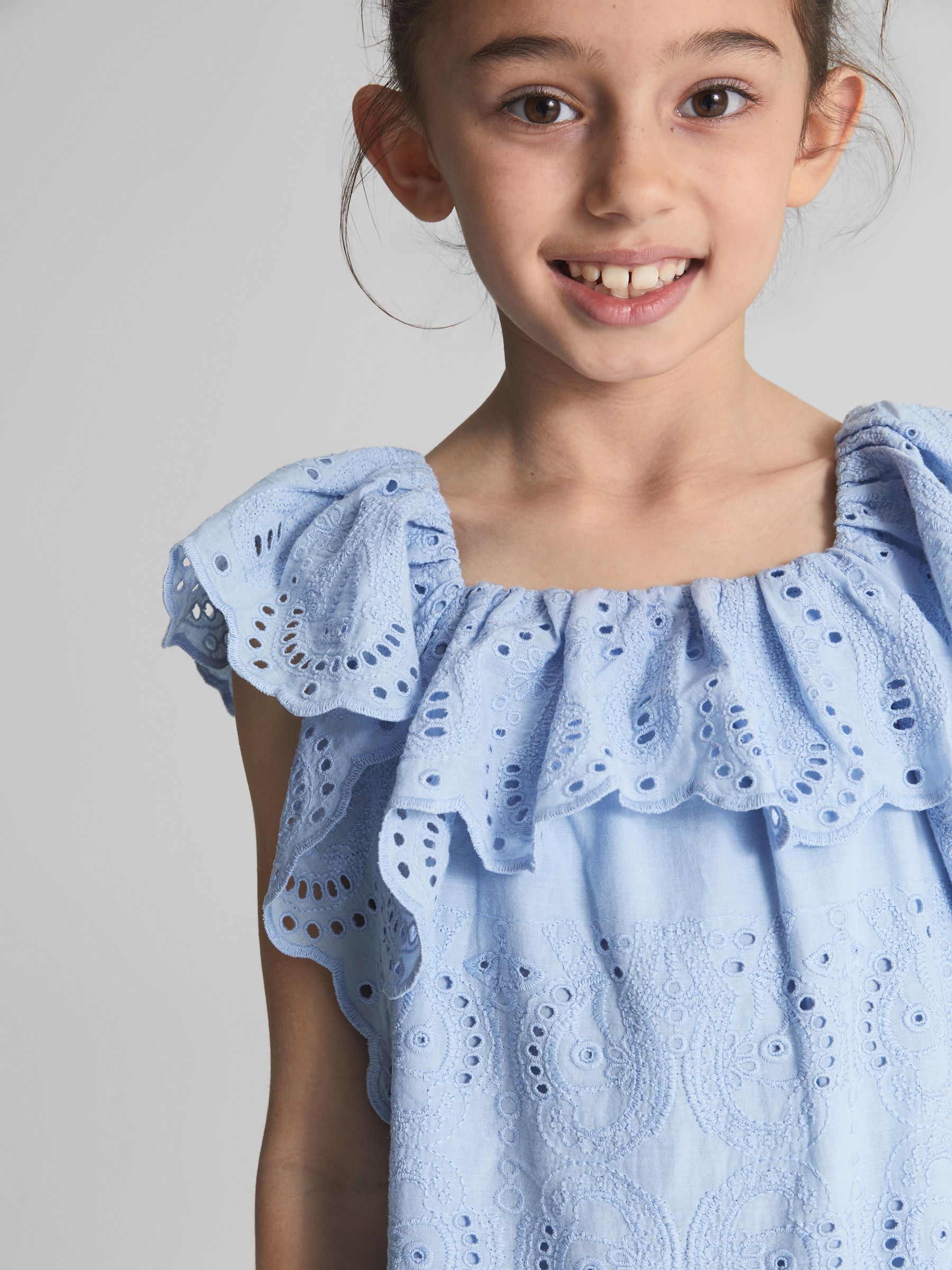 Mini Lace Dress in Blue - Image 6 of 7