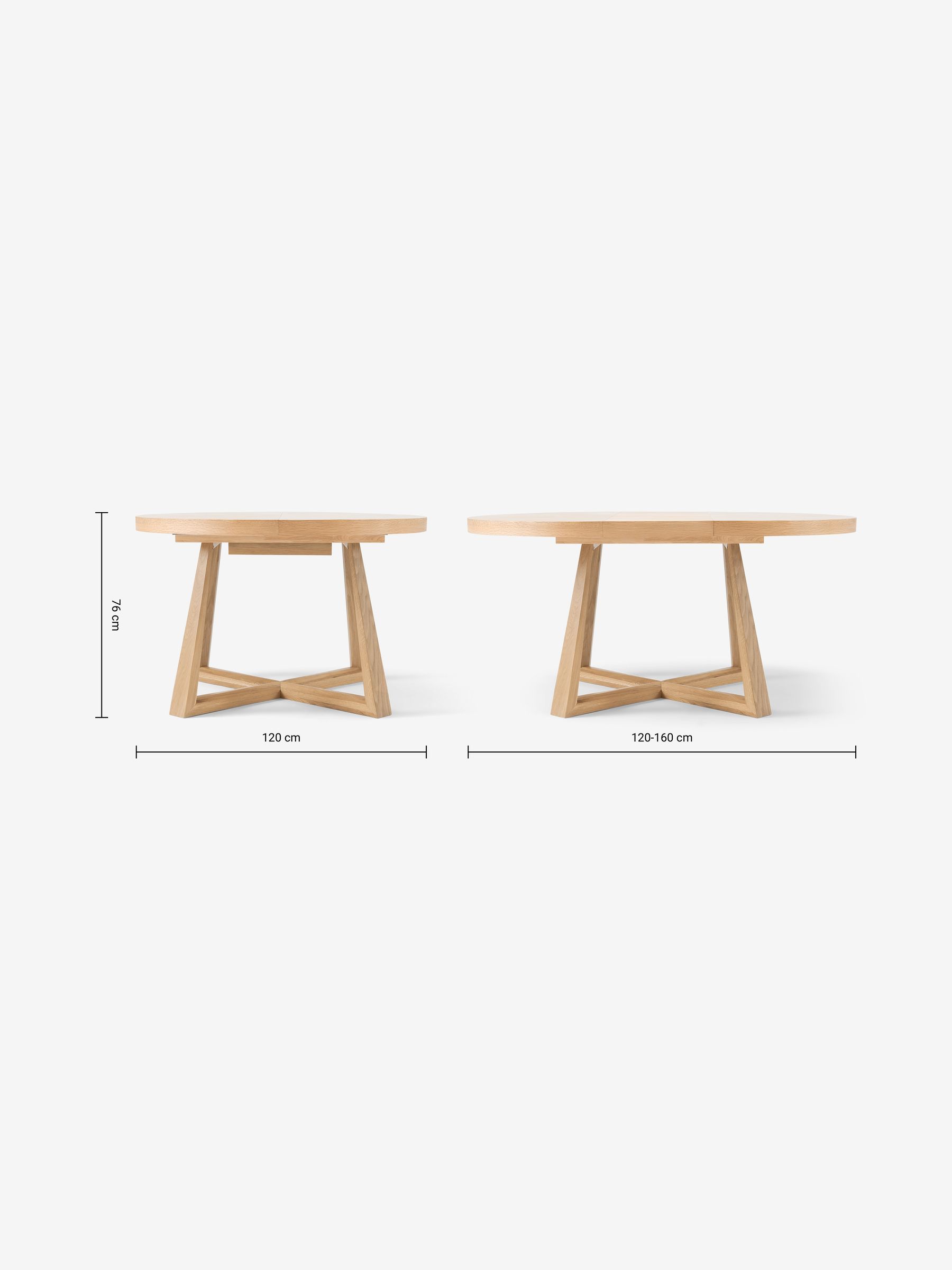 Belgrave Round 4 to 6 Seater Extending Dining Table in Oak - Image 6 of 7