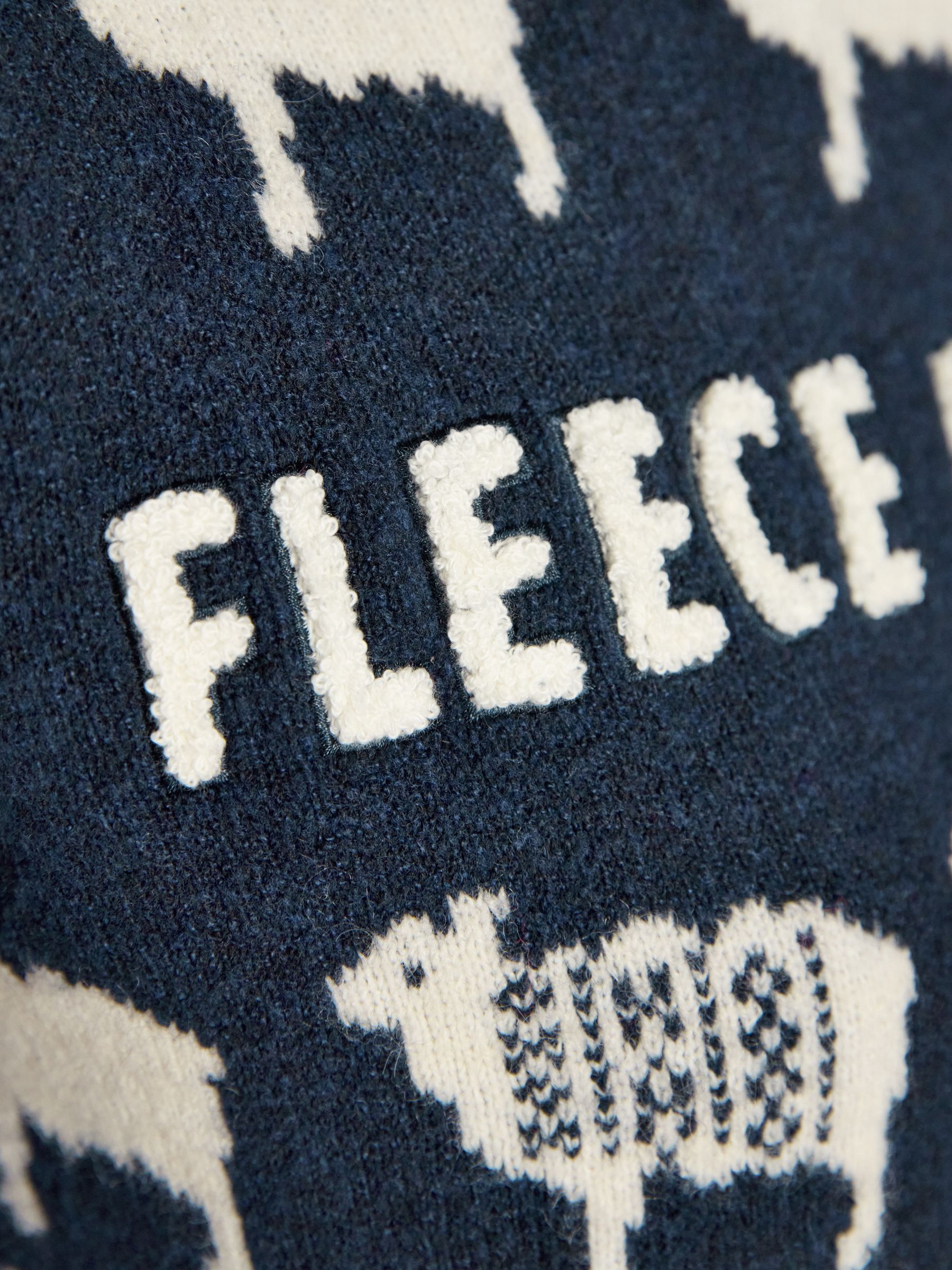 Navy Fleece Navidad Sheep Icon Crew Neck Knitted Jumper - Image 6 of 7