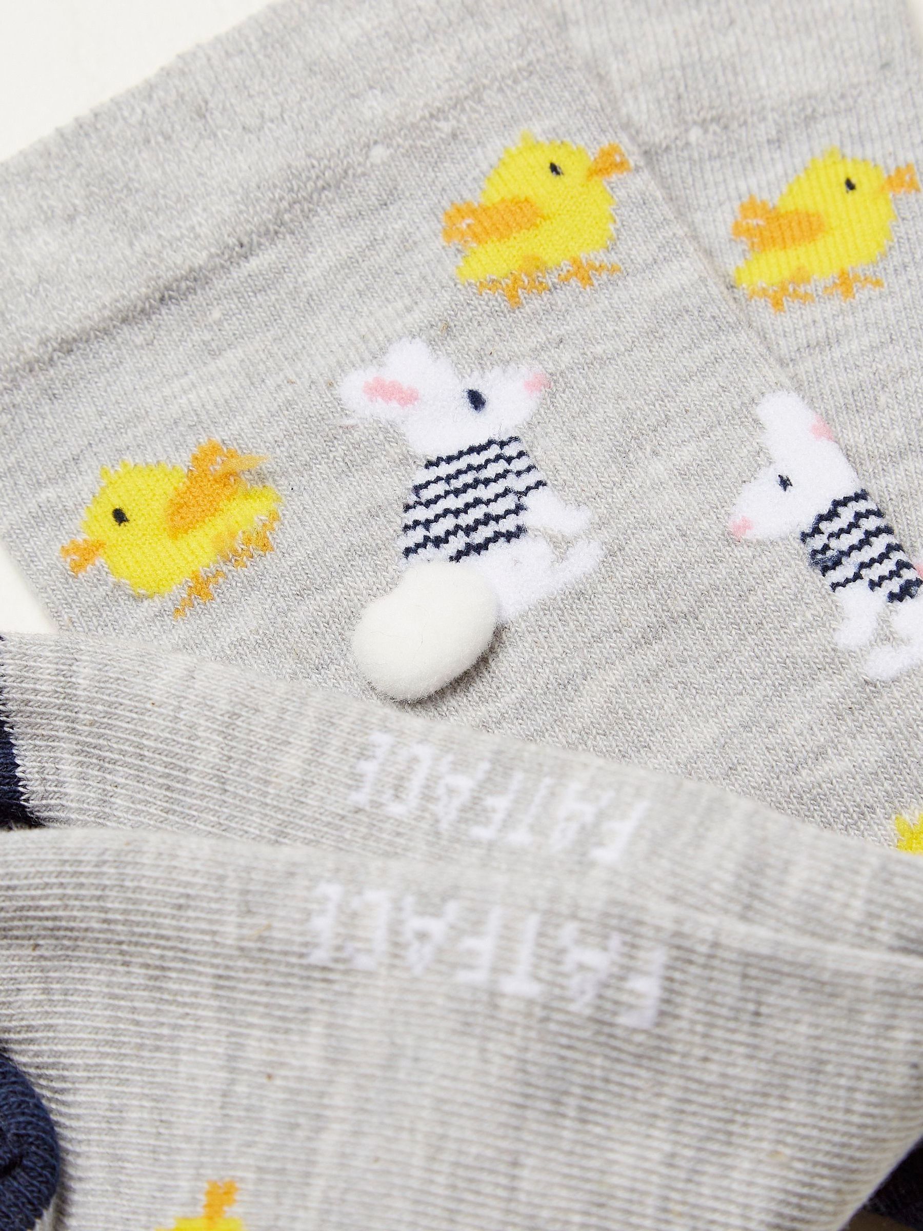 Grey Marl Bunny Socks - Image 2 of 2