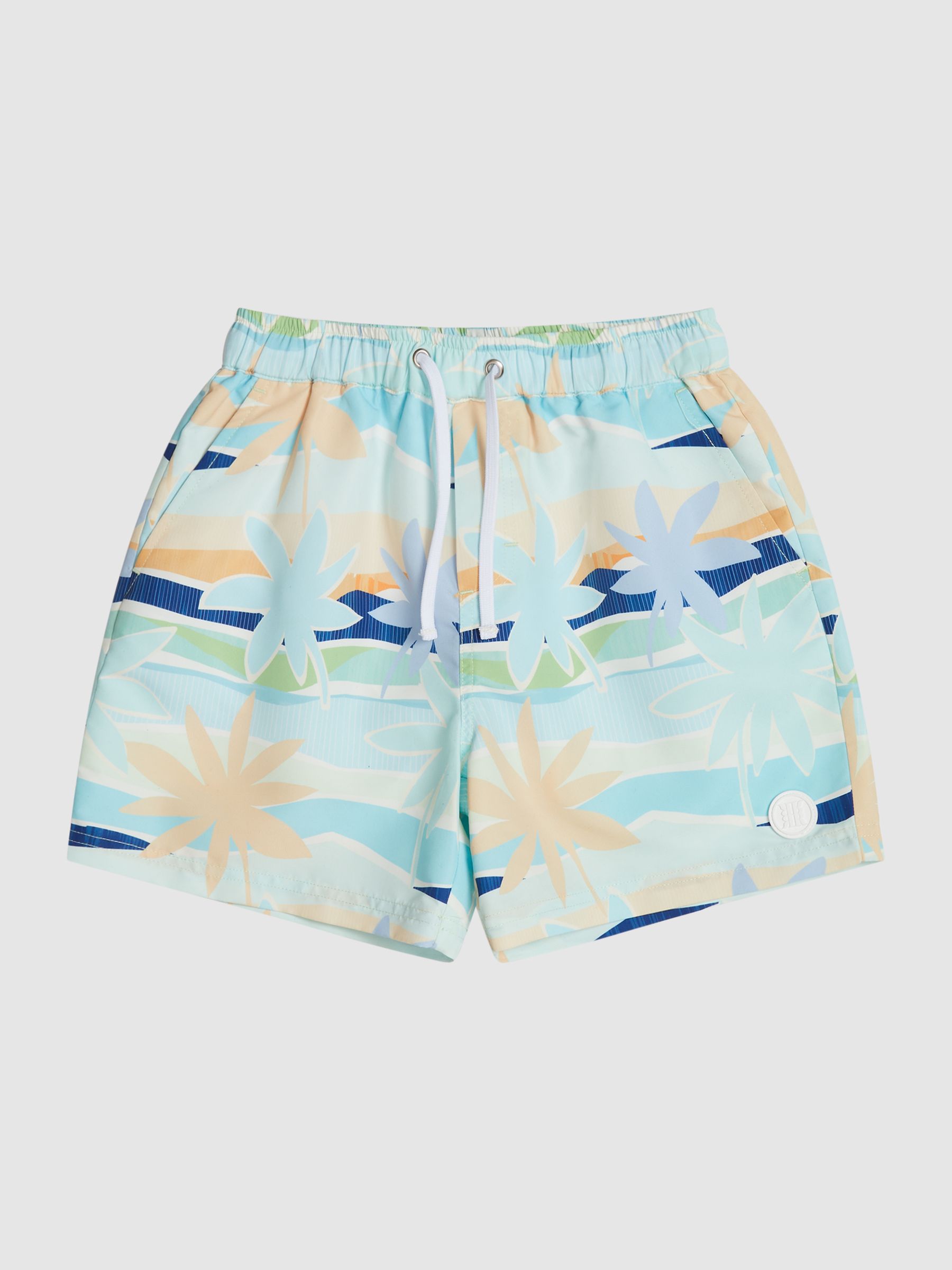Desert Print Swim Shorts in Multi - Image 2 of 7