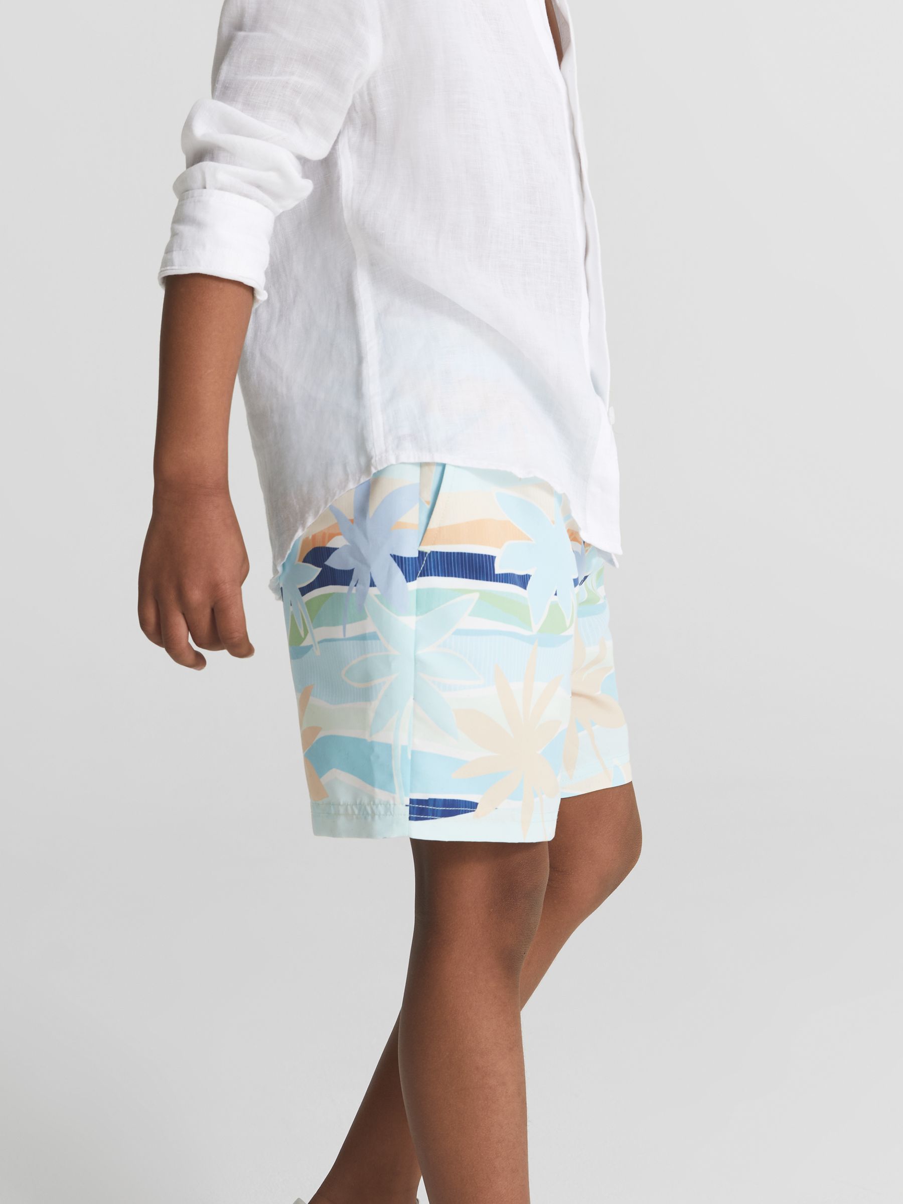 Desert Print Swim Shorts in Multi - Image 4 of 7