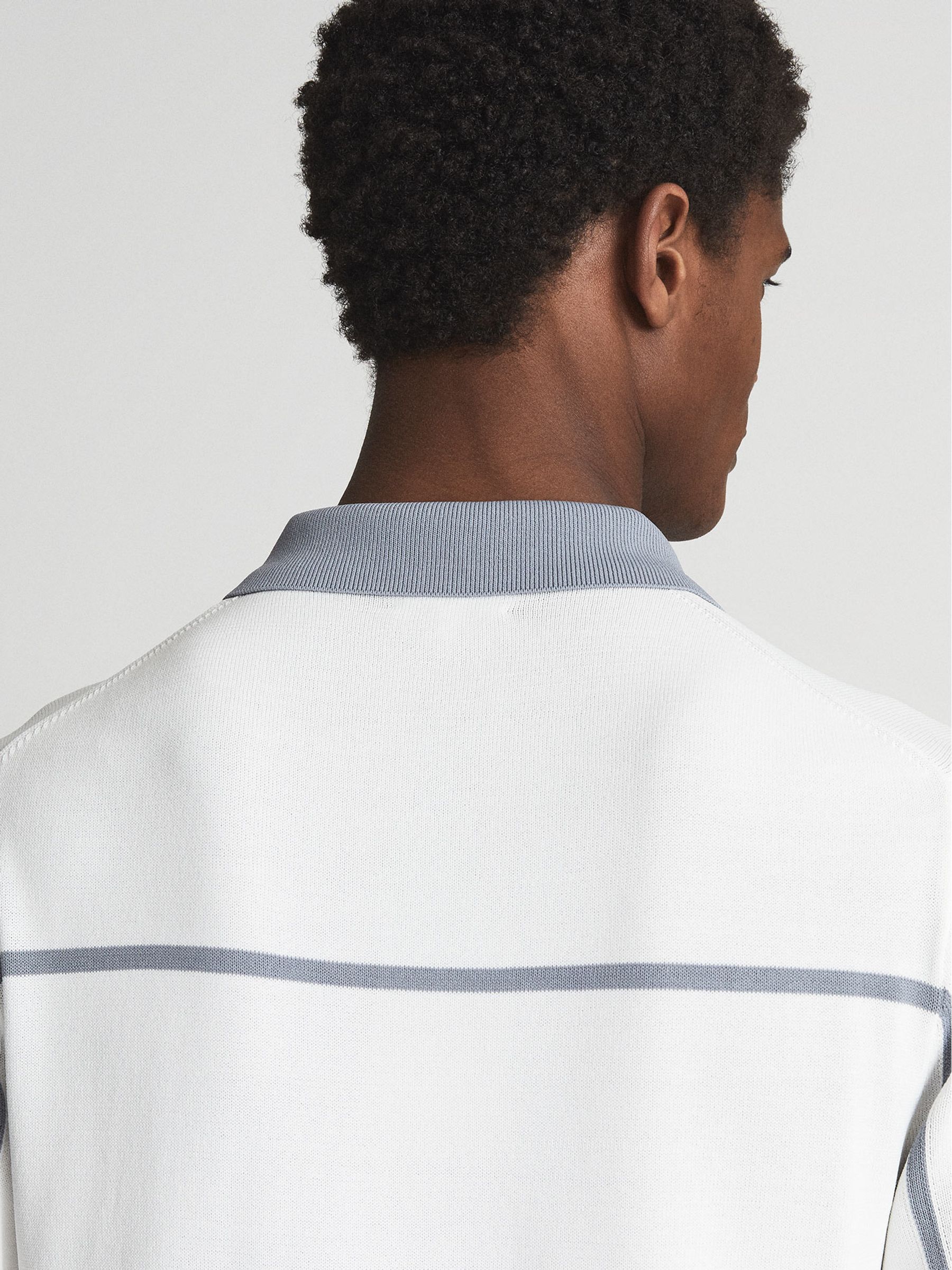 Half Zip Colourblock Polo T-Shirt in Sage - Image 6 of 7