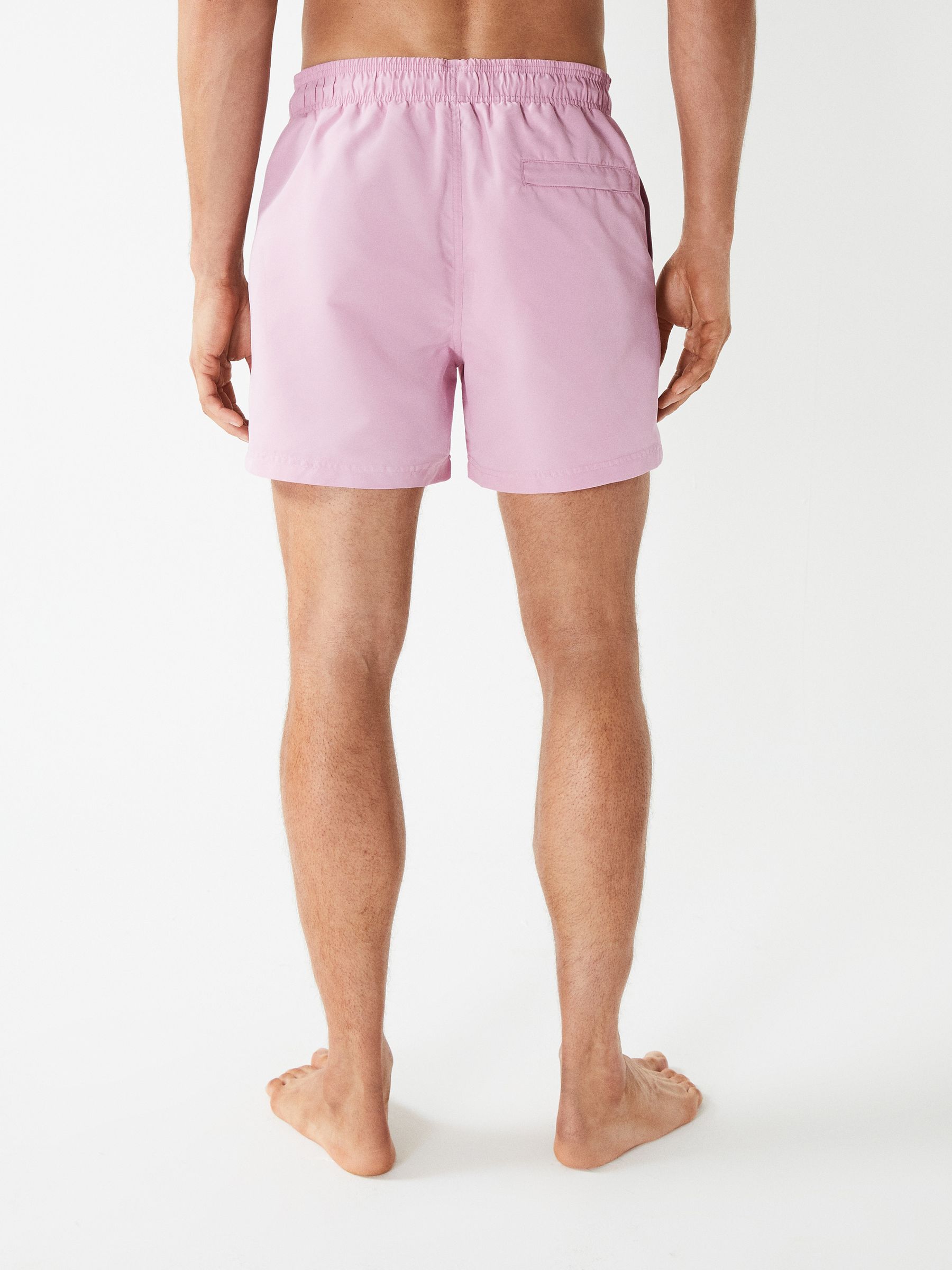 Plain Drawstring Swim Shorts in Soft Pink - Image 5 of 6