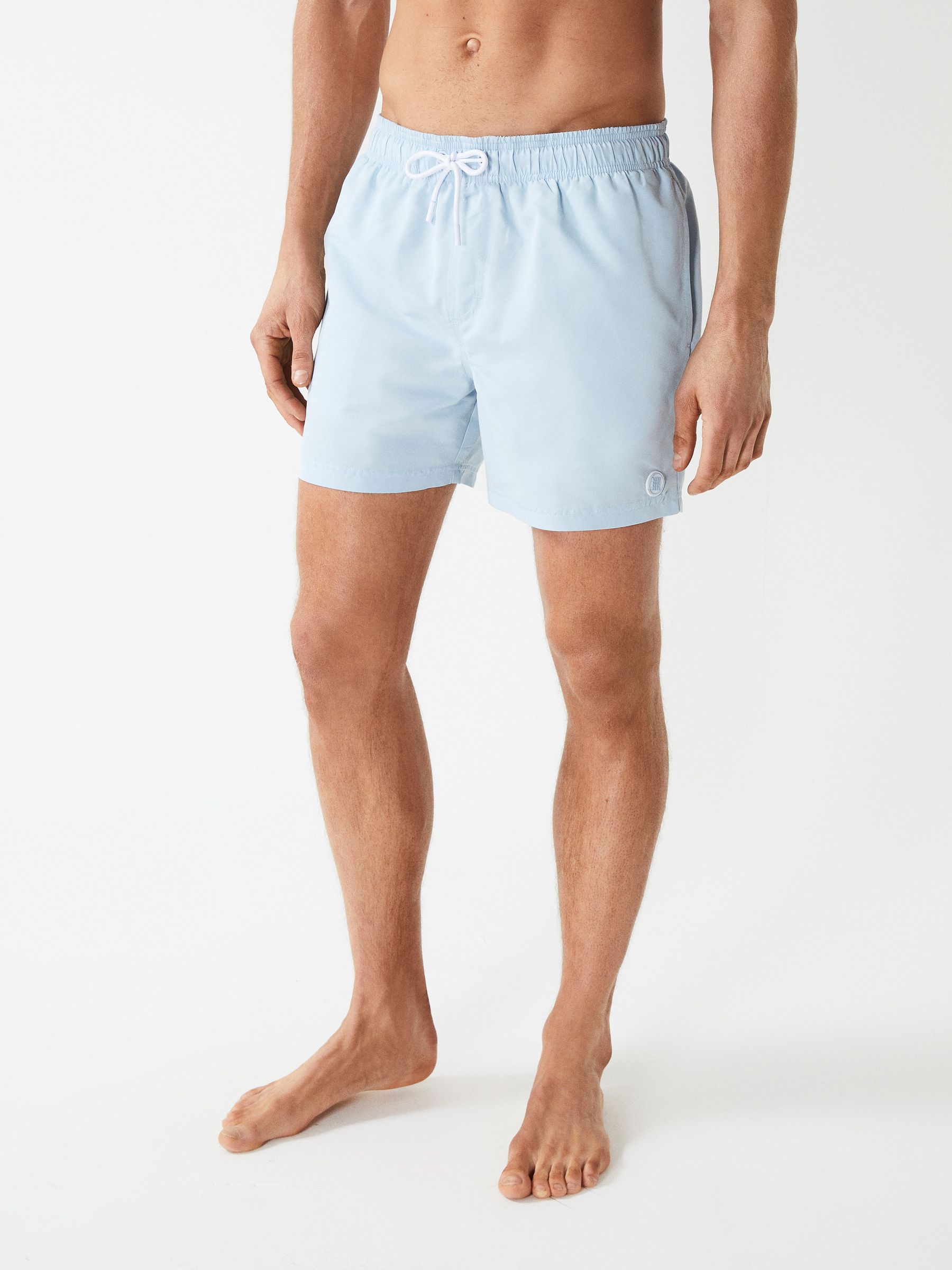 Plain Drawstring Swim Shorts in Soft Blue - Image 3 of 7