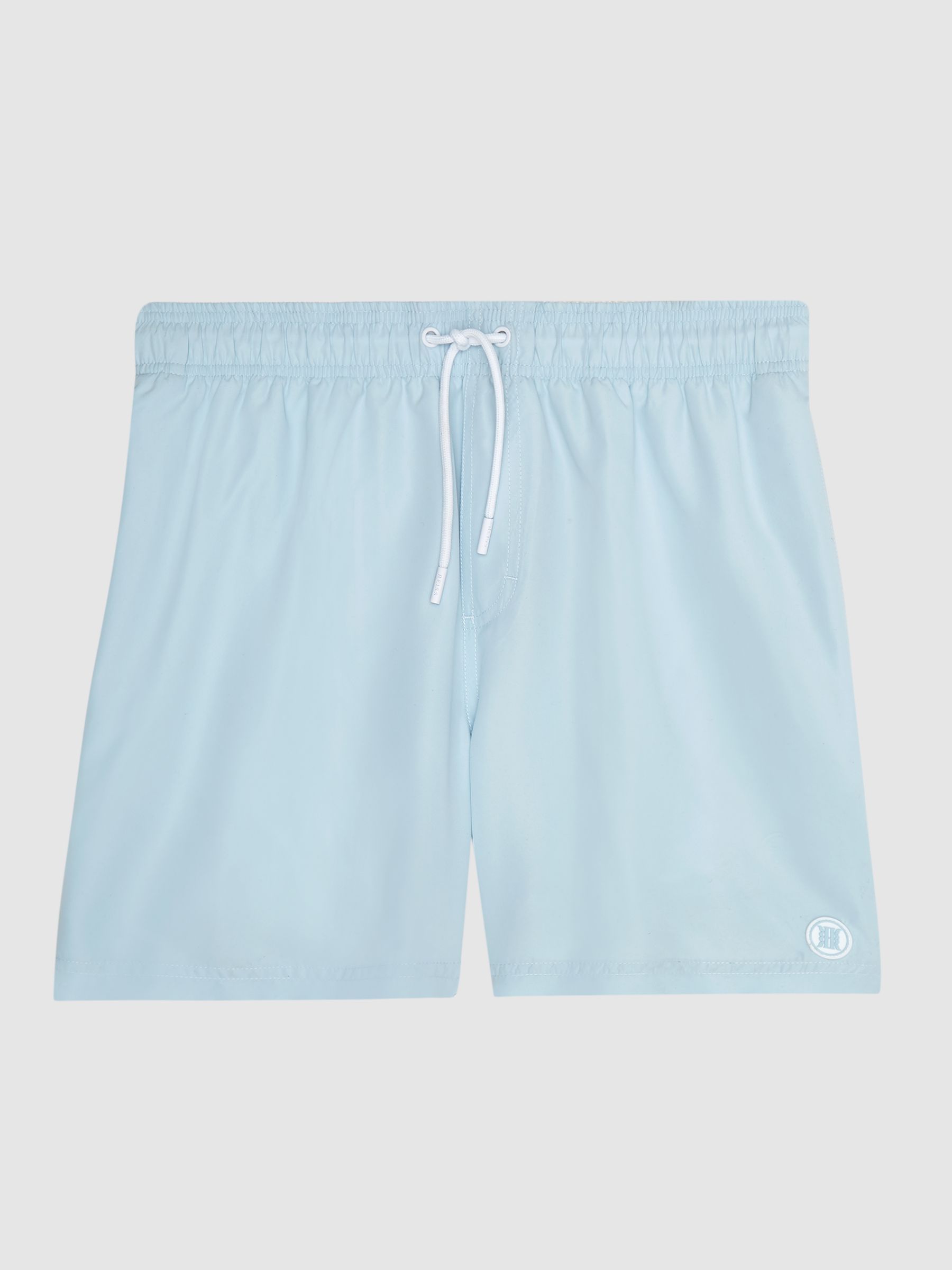 Plain Drawstring Swim Shorts in Soft Blue - Image 7 of 7