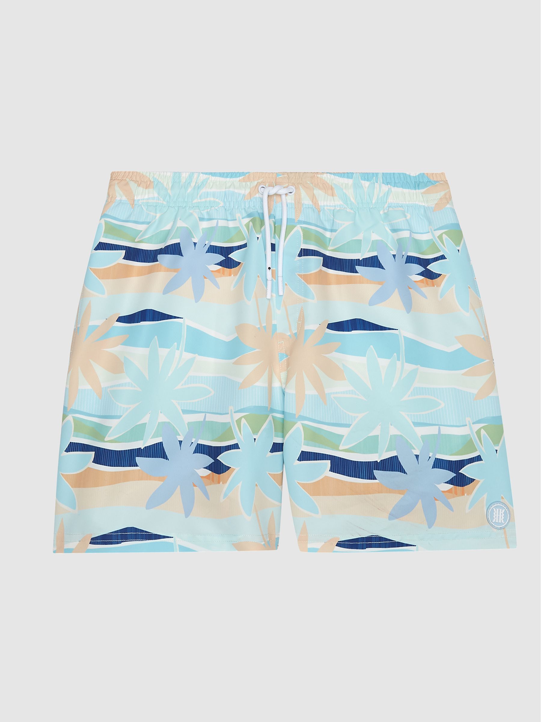 Desert Print Swim Shorts in Multi - Image 2 of 7