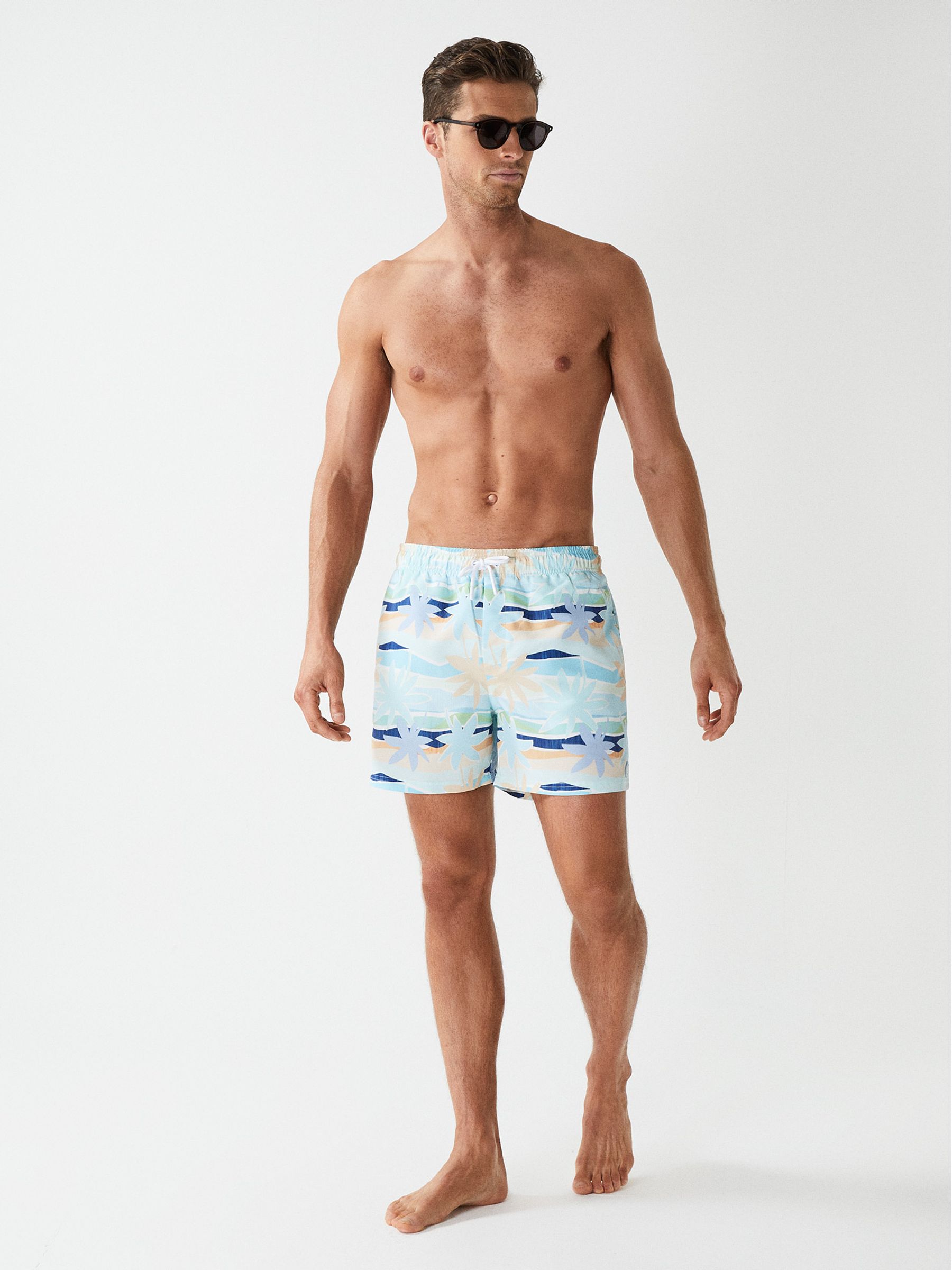 Desert Print Swim Shorts in Multi - Image 3 of 7