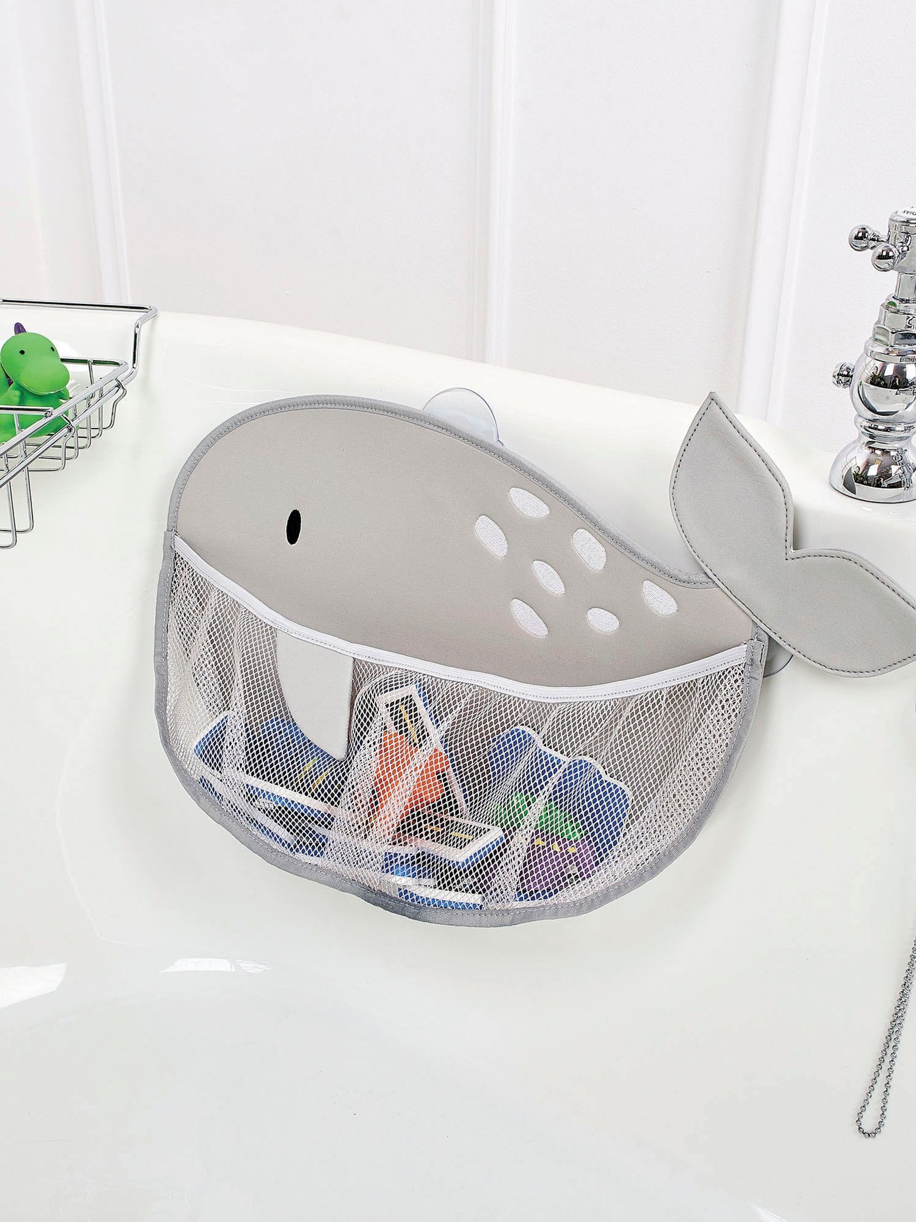Whale Bath Toy Organiser in Grey - Image 2 of 2