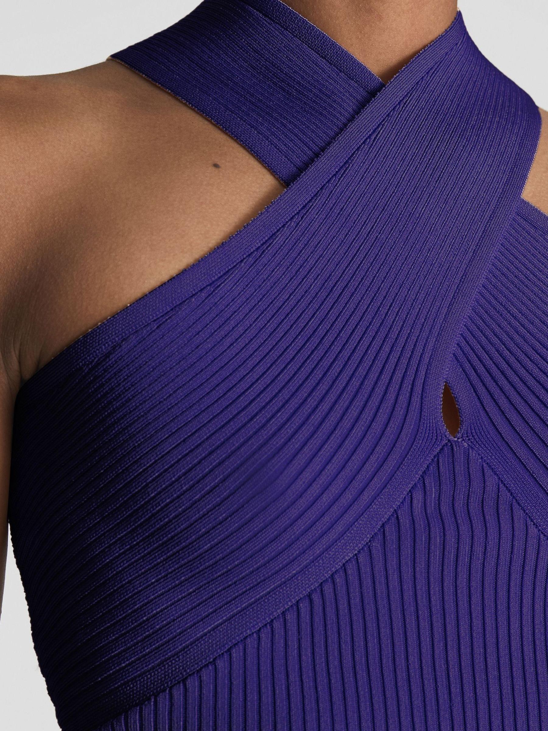 Knitted Halterneck Cami Vest Top in Purple - Image 4 of 5