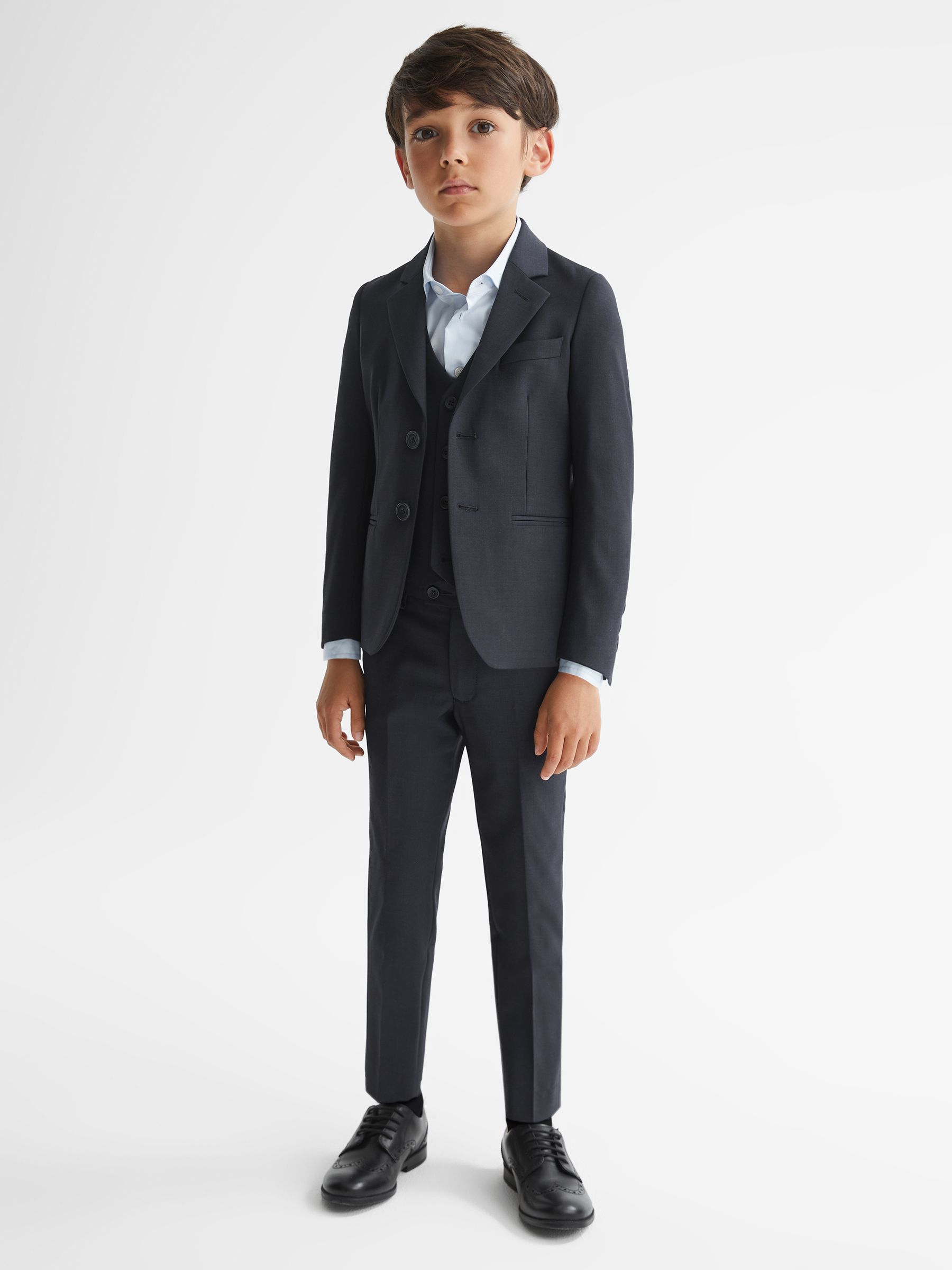 4-9 yrs Wool-Blend Suit Trousers in Navy - Image 4 of 6
