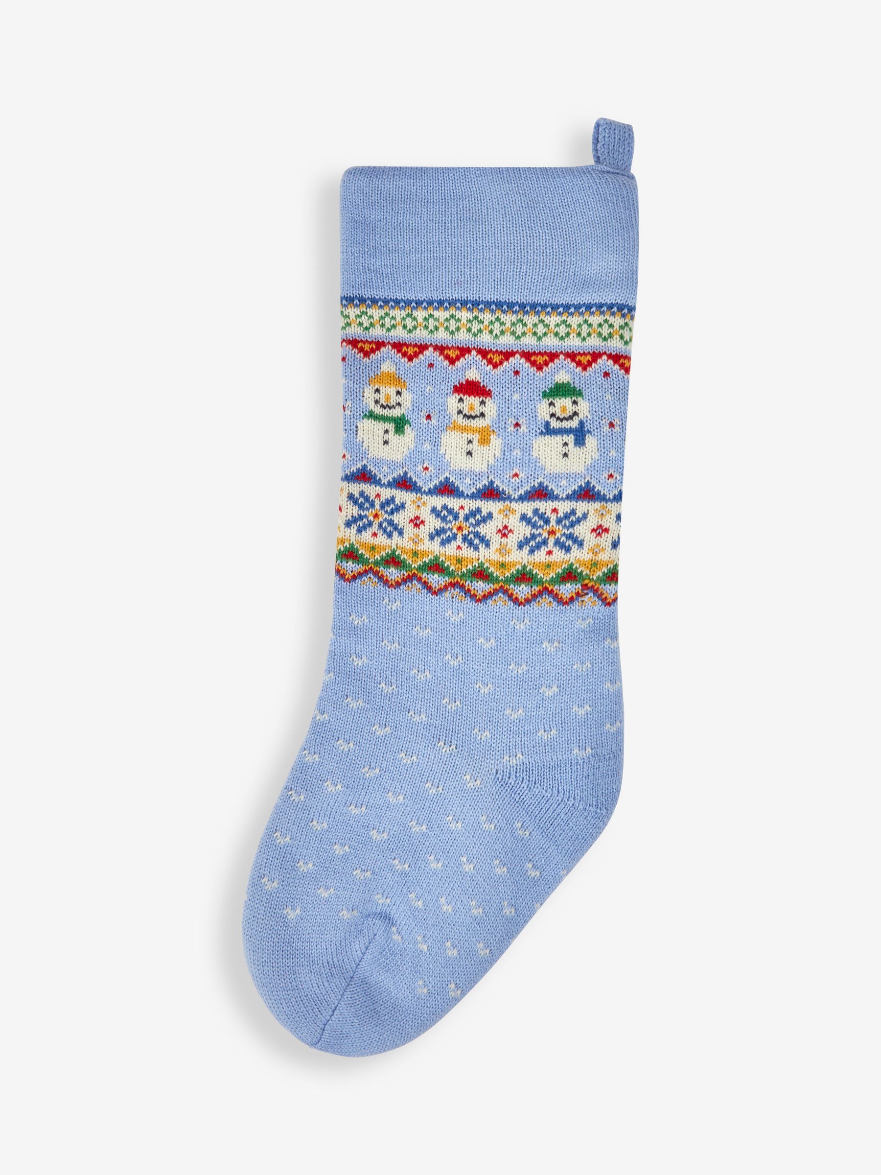 Blue Snowman Knitted Christmas Stocking - Image 2 of 3