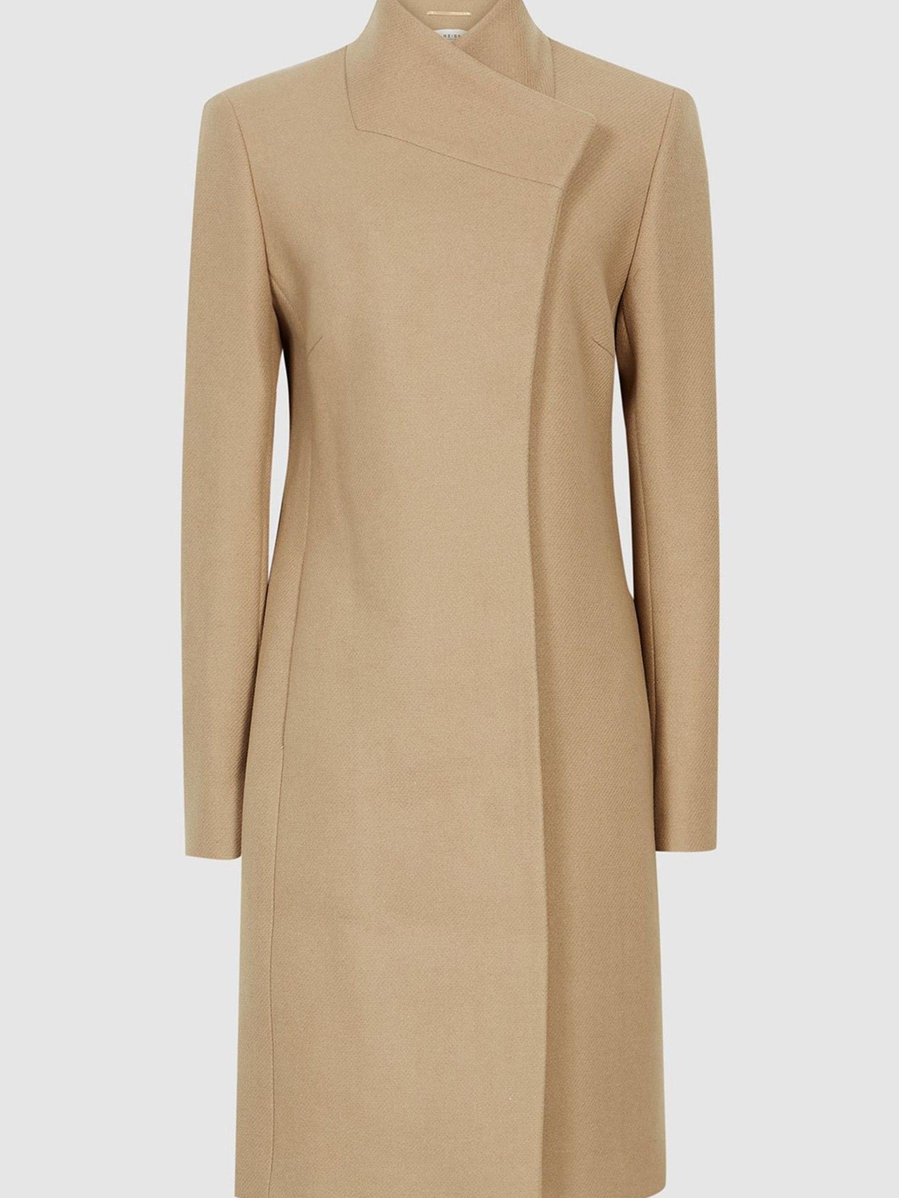 Wool Blend Mid Length Coat in Camel - Image 2 of 6 Wool Blend Mid Length Coat in Camel - Image 2 of 6