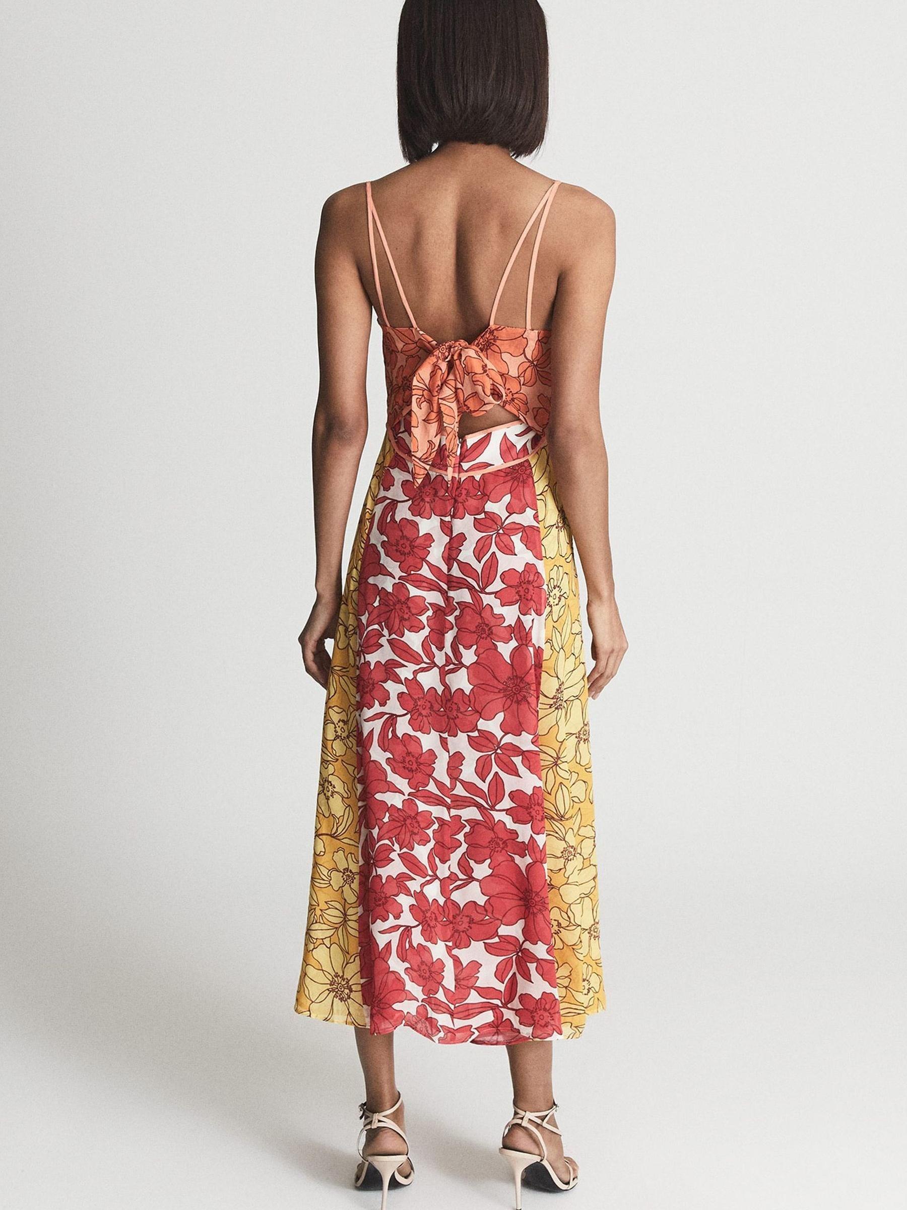 Reiss Cut-Out Midi Dress in Red - REISS