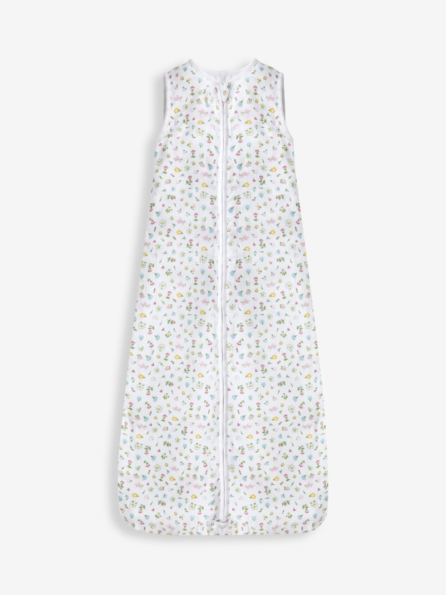 Summer Floral 1 Tog Toddler Muslin Sleeping Bag in White - Image 1 of 2