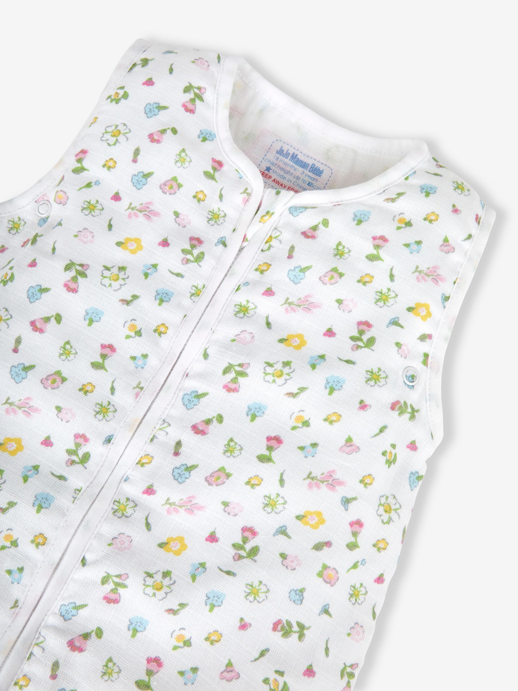 Summer Floral 1 Tog Toddler Muslin Sleeping Bag in White - Image 2 of 2