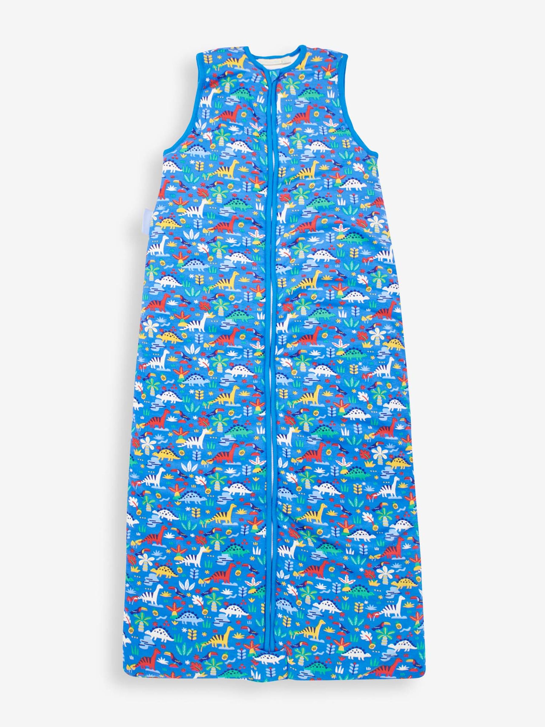 Glow-in-the-Dark Dino Print 2.5 Tog Toddler Sleeping Bag in Blue - Image 1 of 2