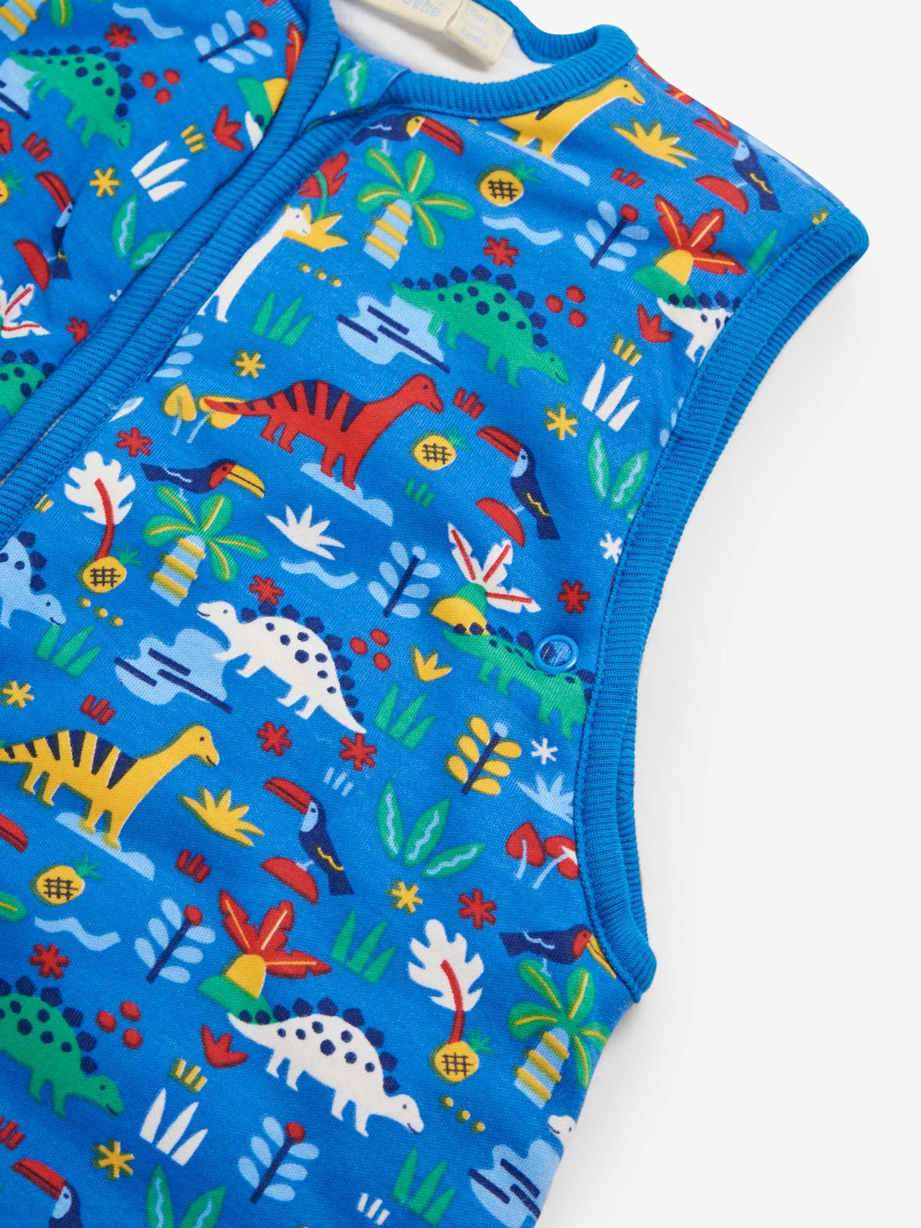Glow-in-the-Dark Dino Print 2.5 Tog Toddler Sleeping Bag in Blue - Image 2 of 2