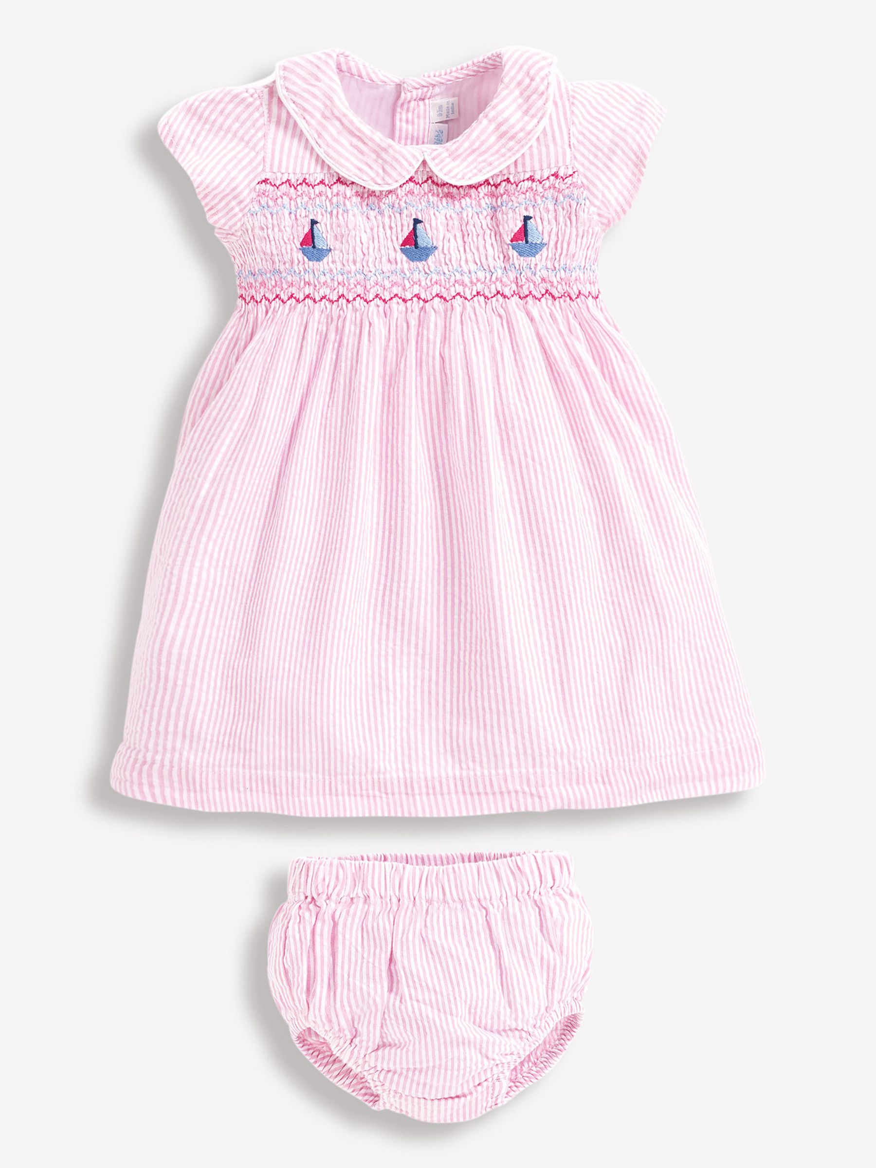 Girls' Pink Sailboat Smocked Dress in Pink - Image 1 of 6