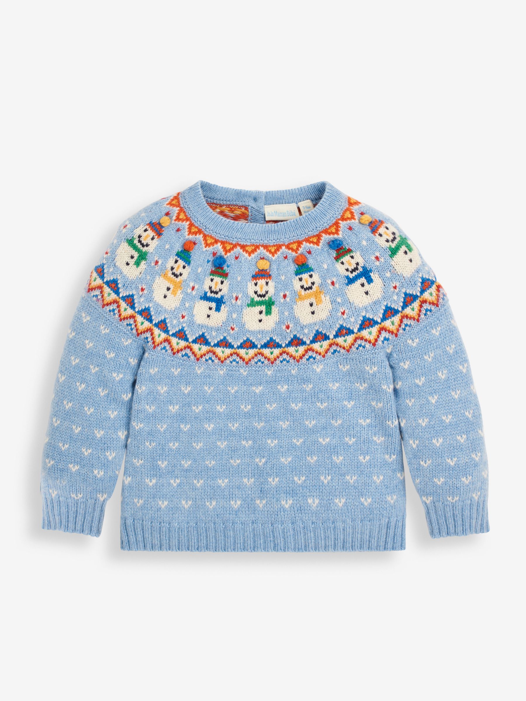 Blue Baby Snowman Fair Isle Pattern Knit Set - Image 2 of 5