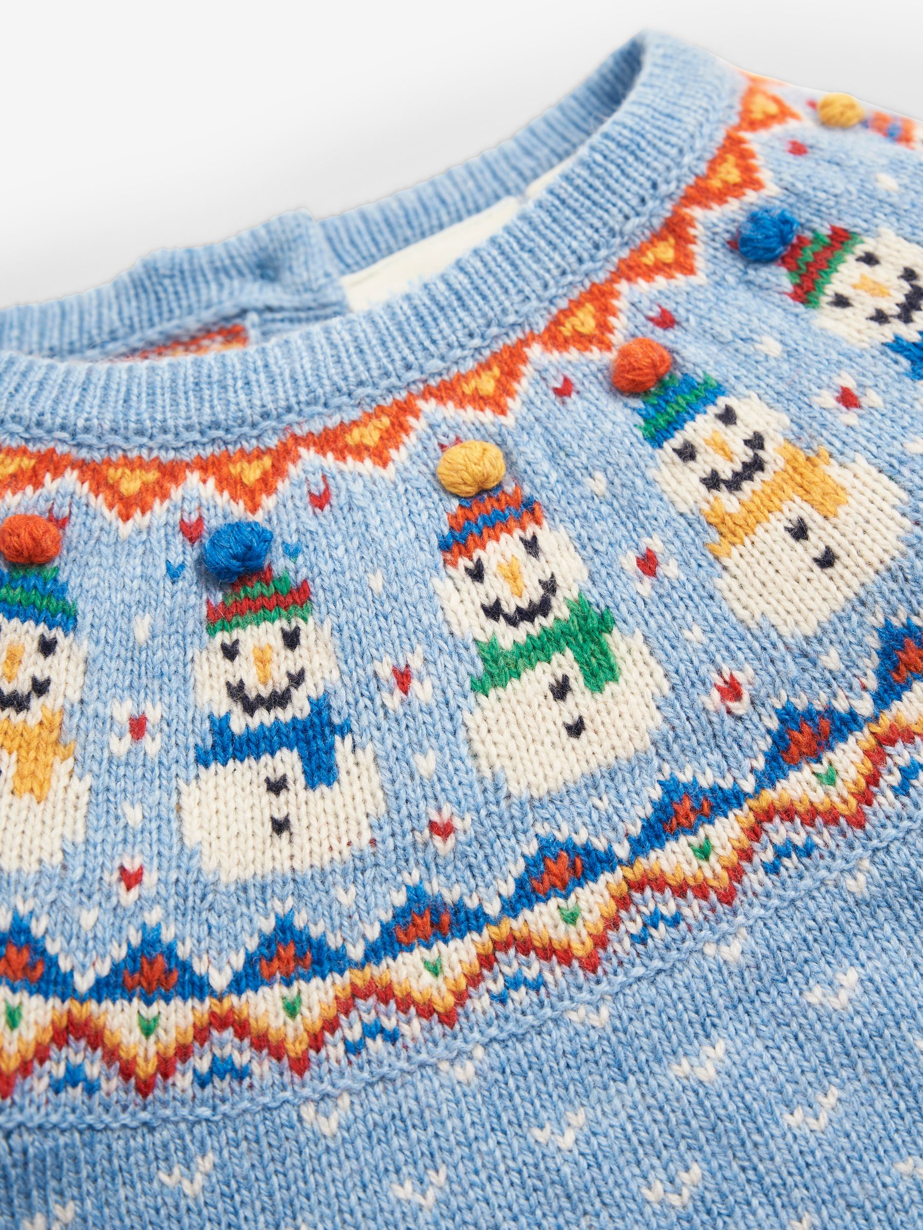 Blue Baby Snowman Fair Isle Pattern Knit Set - Image 4 of 5