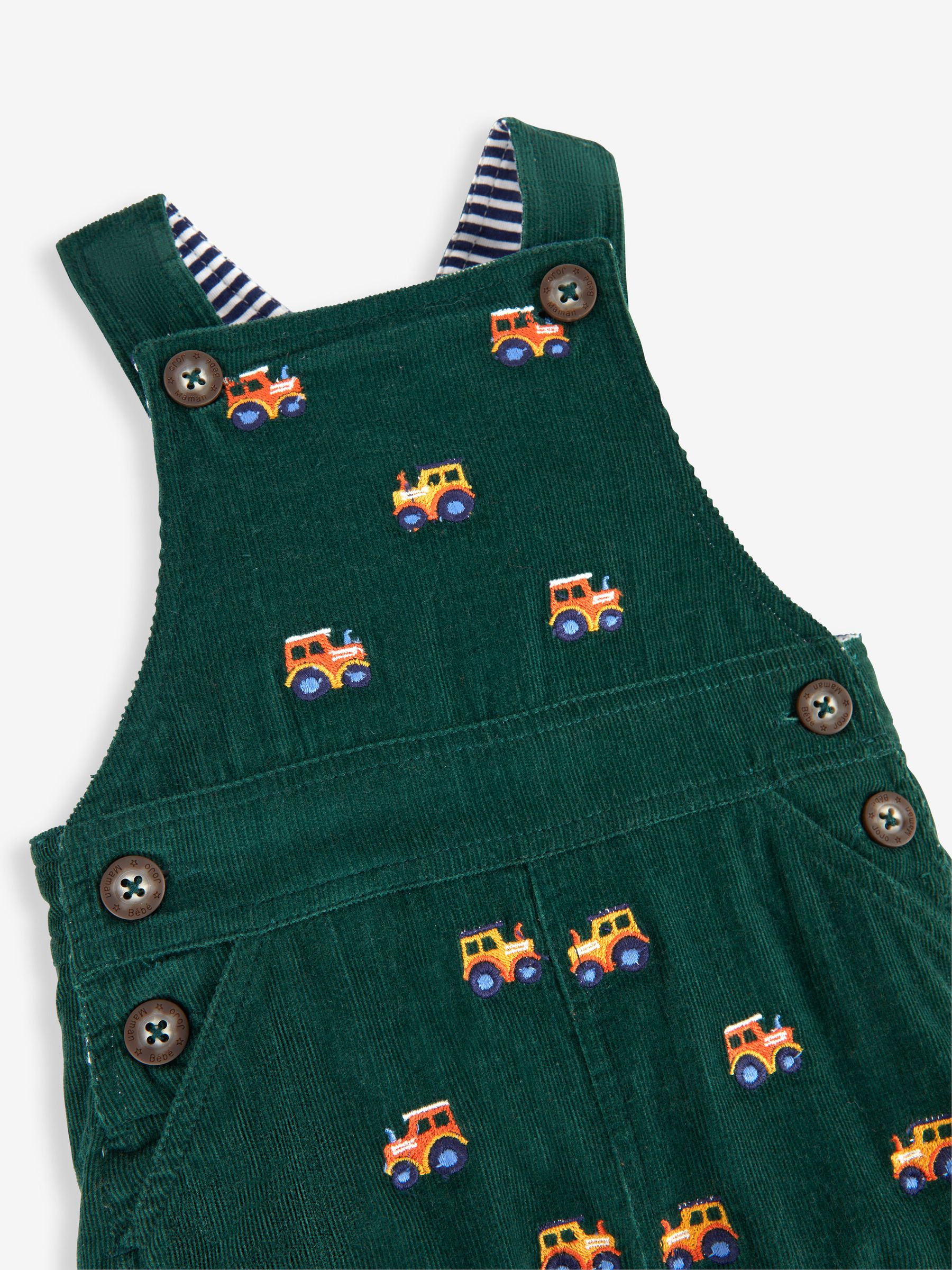 Green Tractor Embroidered Cord Dungarees - Image 3 of 3