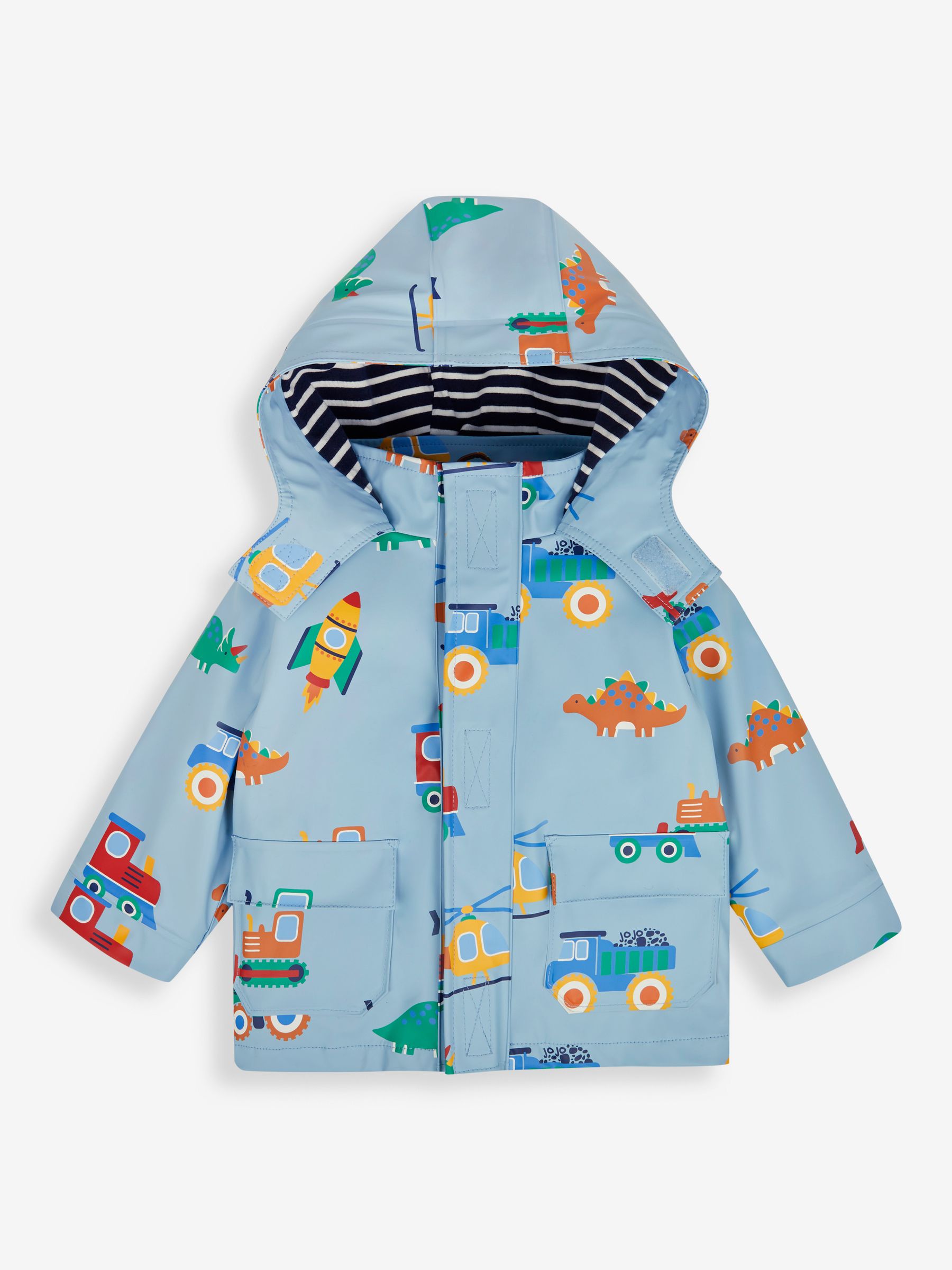 Blue Transport Transport Print Waterproof Jacket JoJo Maman Bébé