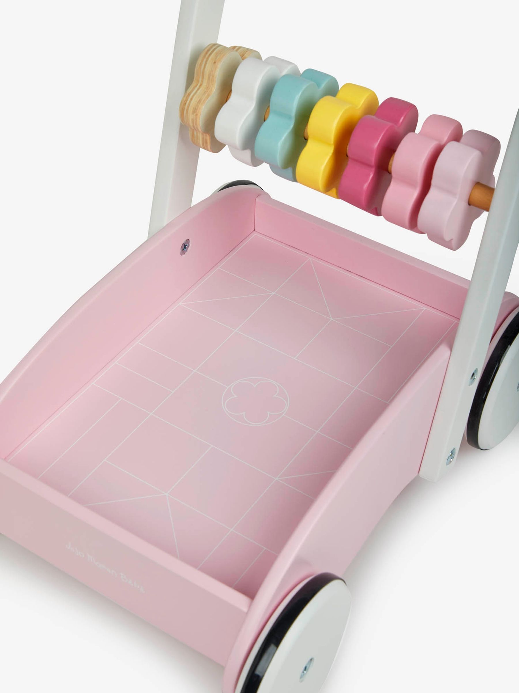 Pink Pink Baby Walker with Wooden Blocks - Image 6 of 6
