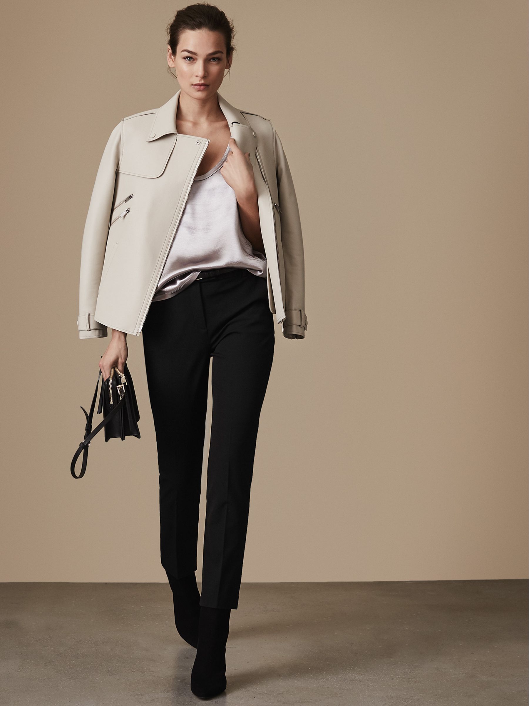 Cropped Tailored Trousers in Black - Image 1 of 6