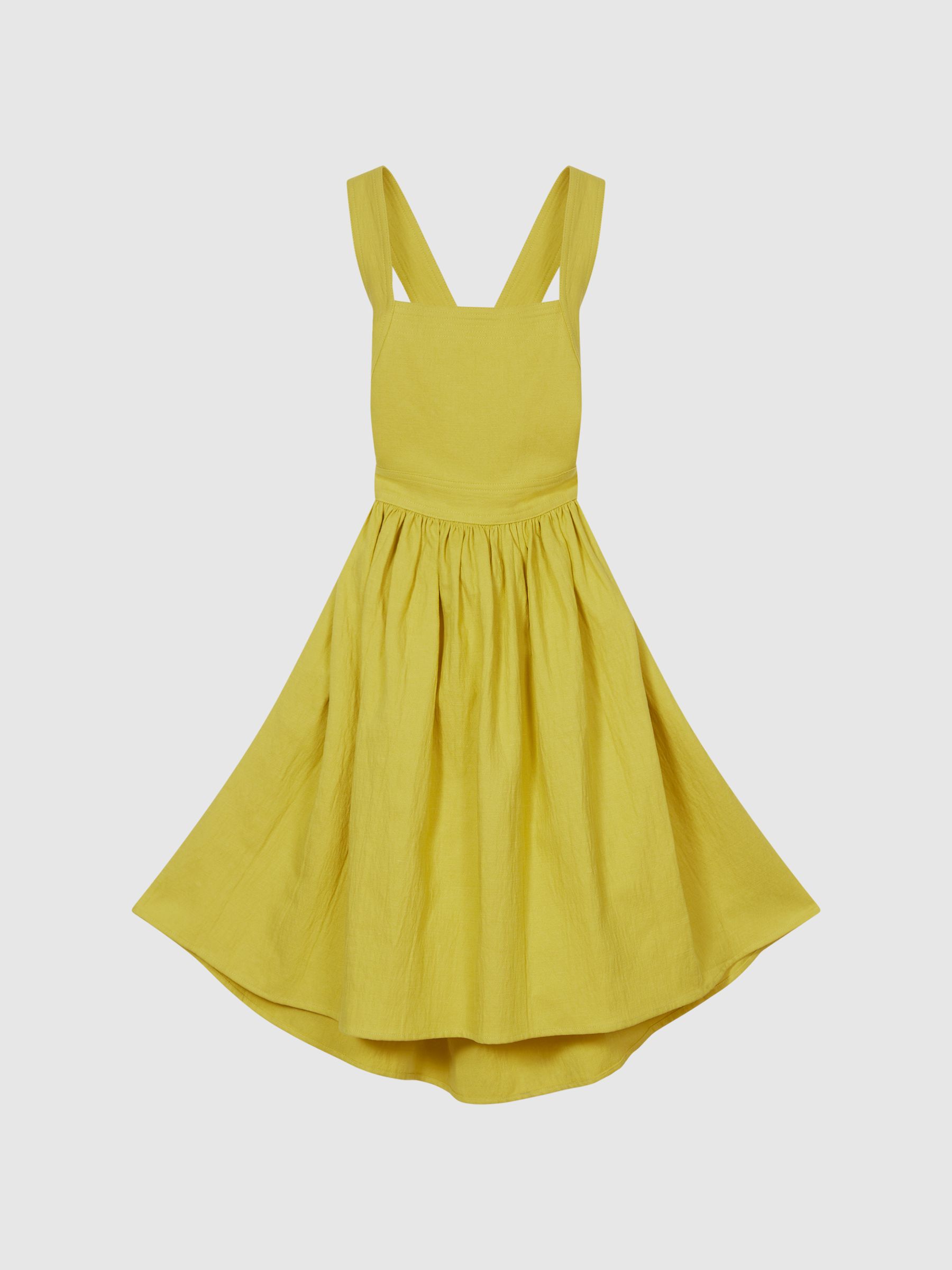 Cross Back Dress in Bright Yellow - Image 2 of 5